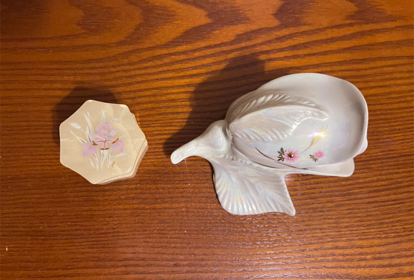 VINTAGE ALABASTER & PORCELAIN JEWELRY TRINKET BOXES - photo 4
