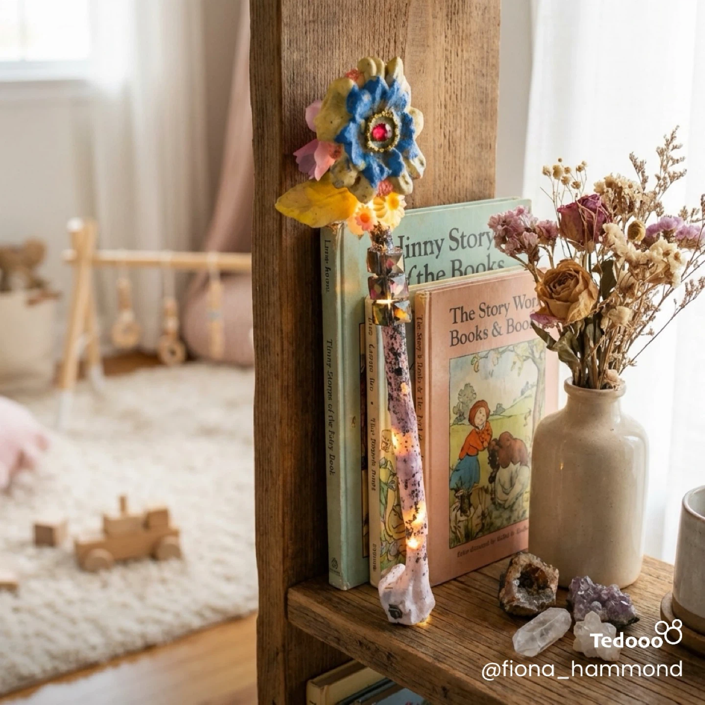 Handmade Decorative Flower Wand with Lights