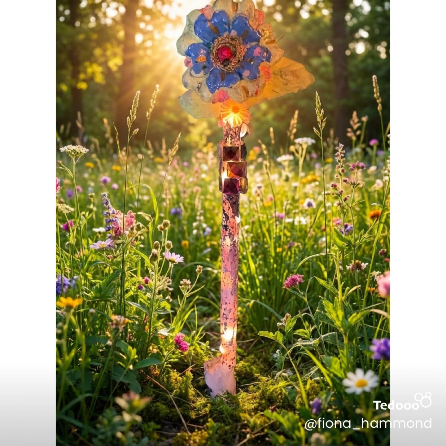 Handmade Decorative Flower Wand with Lights - photo 4