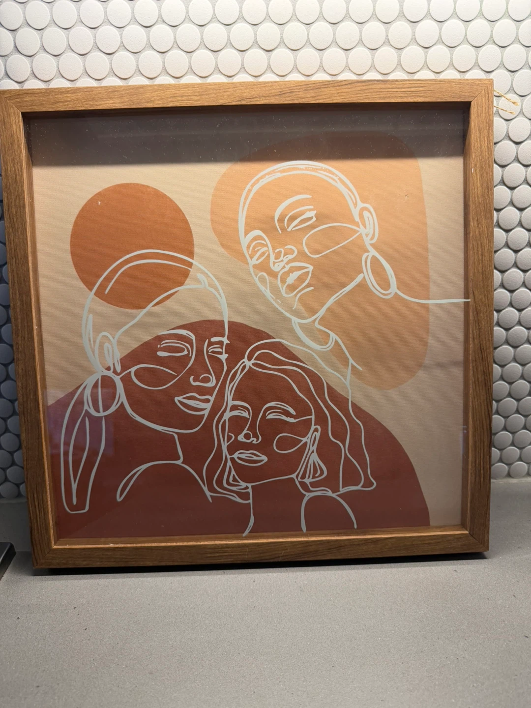 Framed Wall Art with Abstract Faces