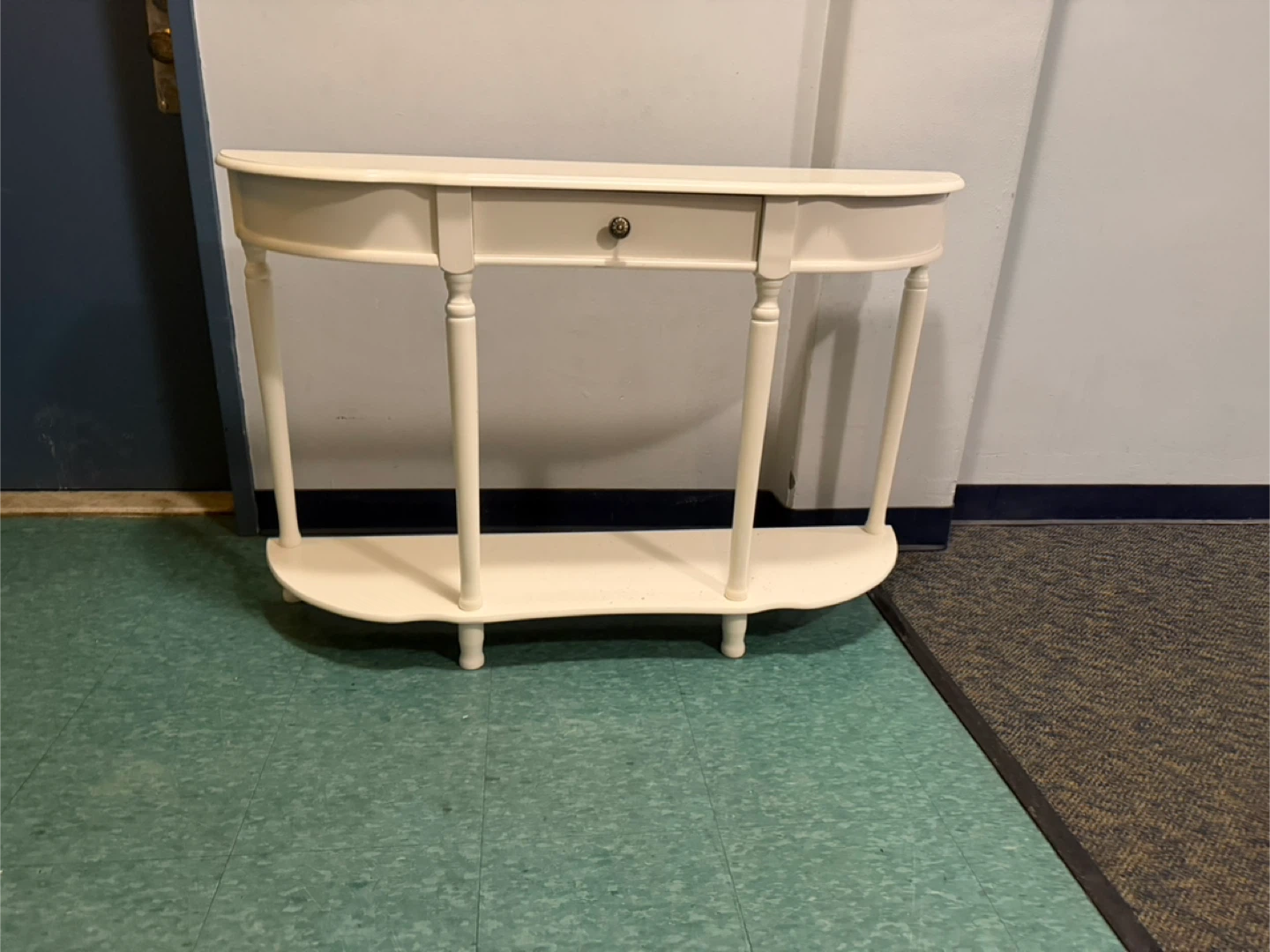 Cream Console Table with Drawer and Shelf - photo 2
