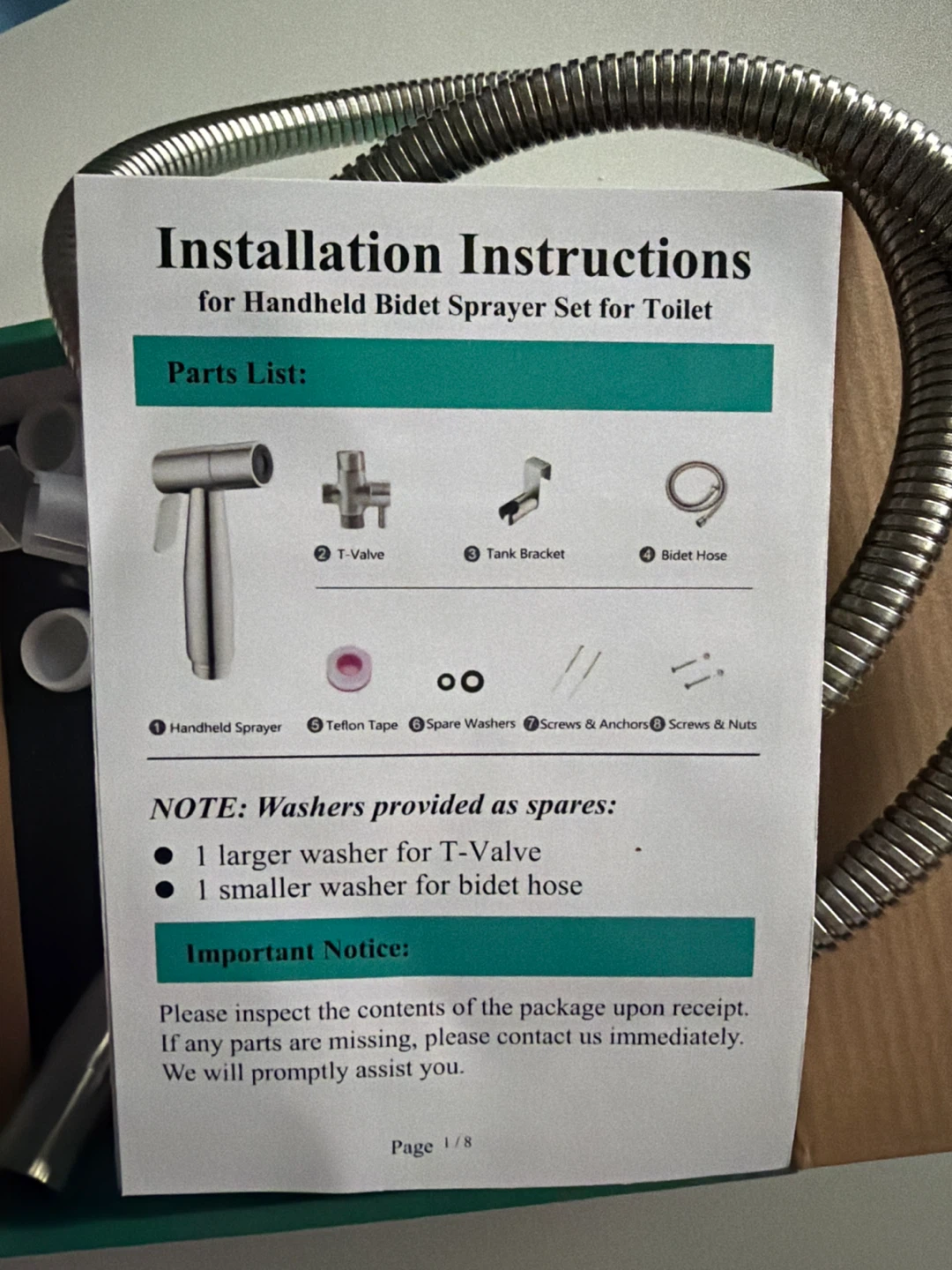 Handheld Bidet Sprayer Set for Toilet - photo 2