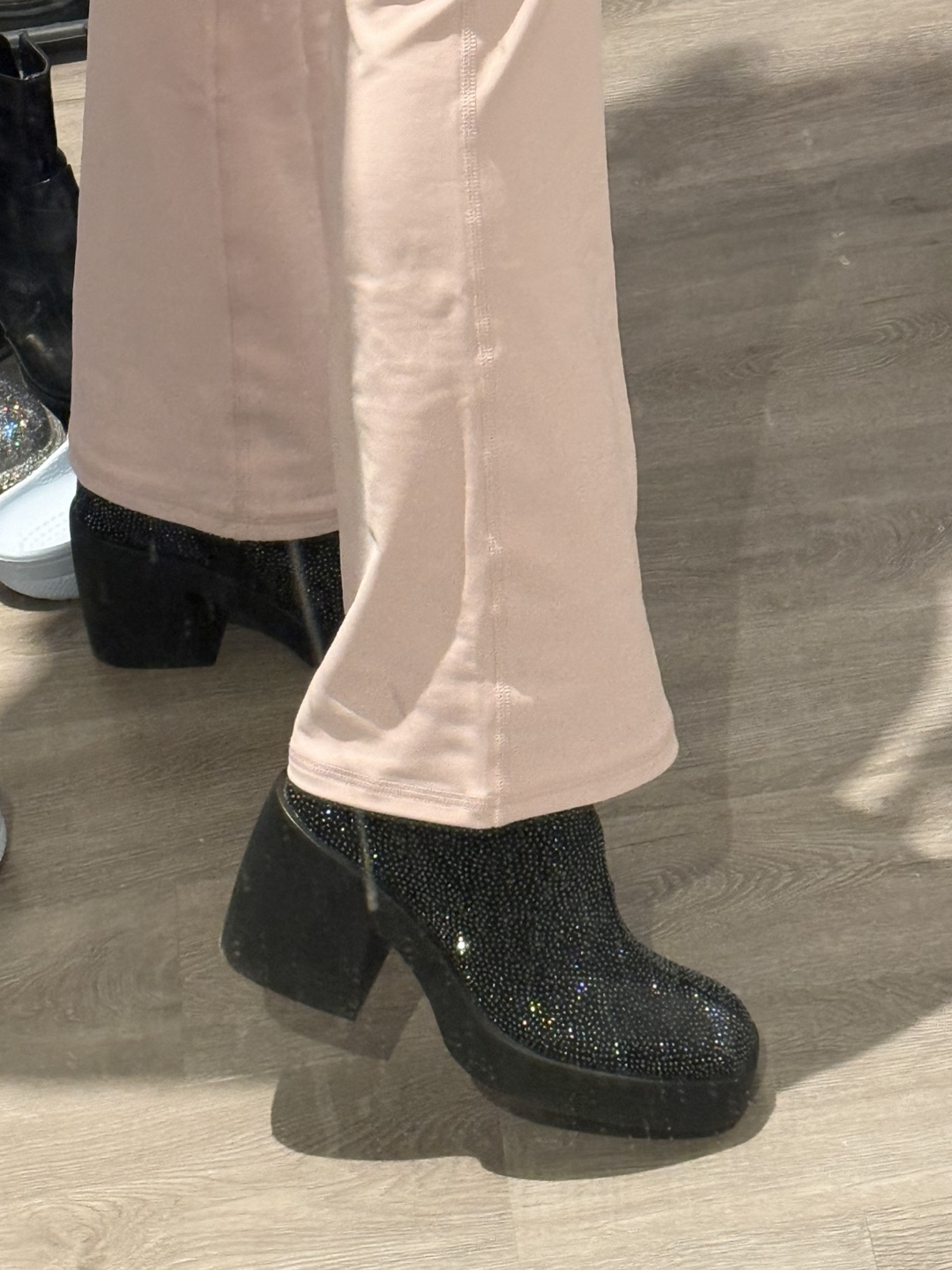 Black Rhinestone Platform Boots - photo 4