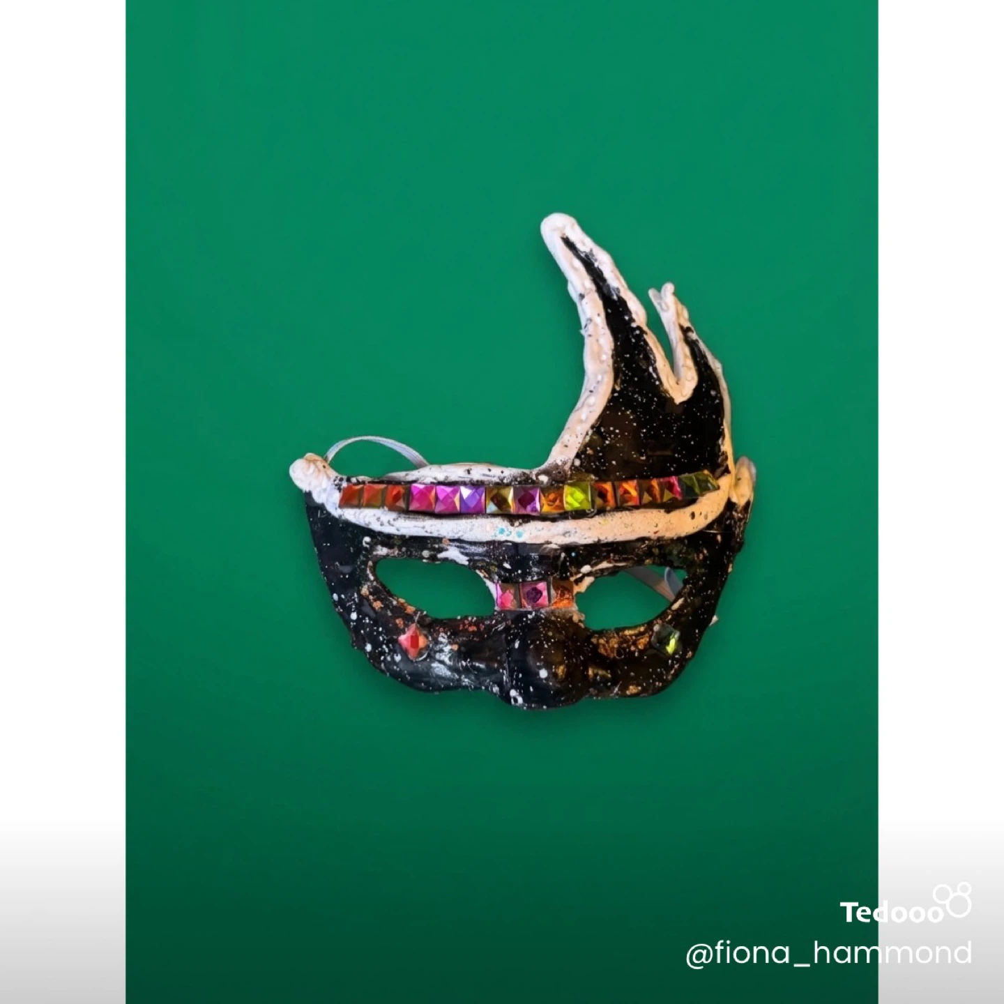 Black Masquerade Mask with Rhinestones