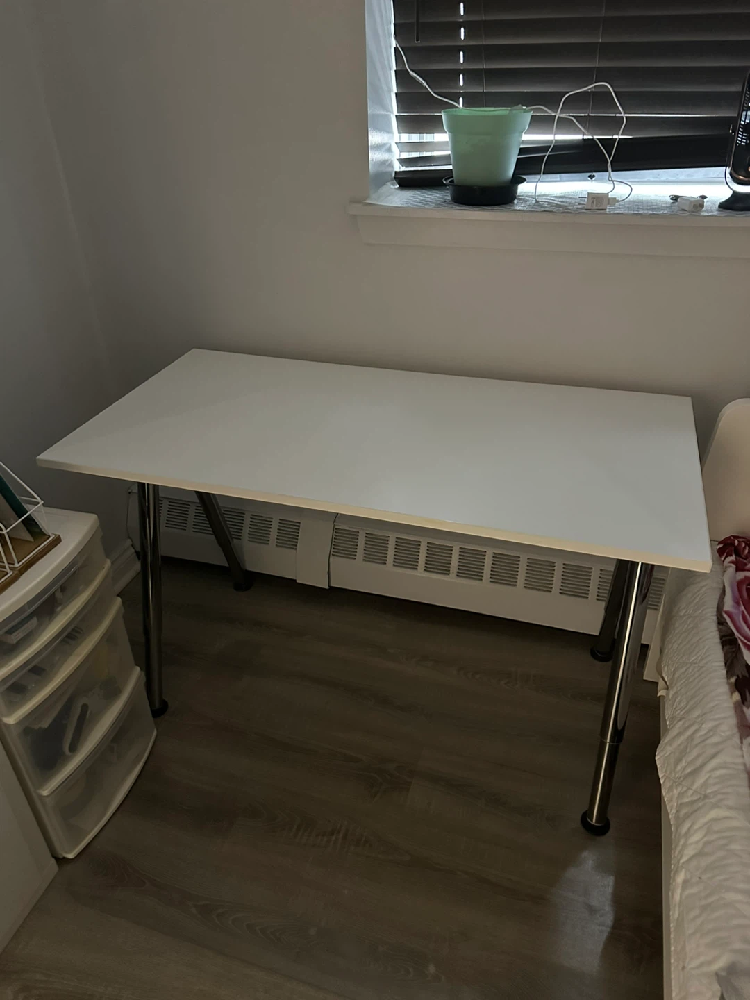 White Desk with Chrome Legs