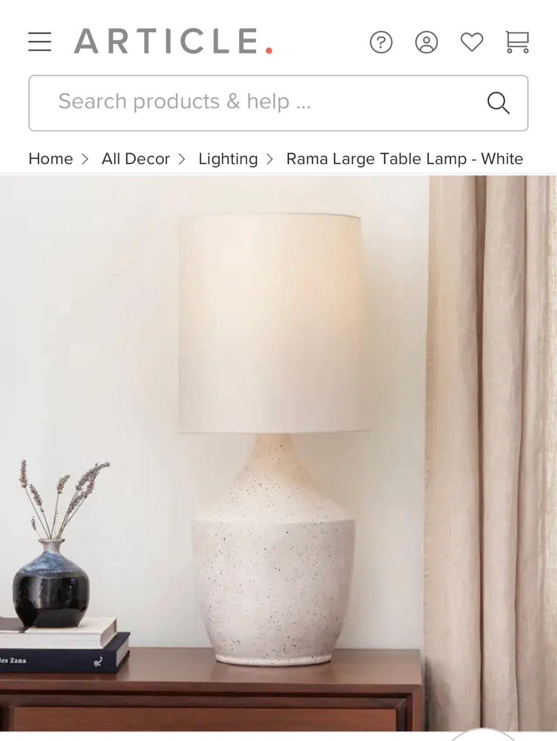 Article Rama Large Table Lamp - White