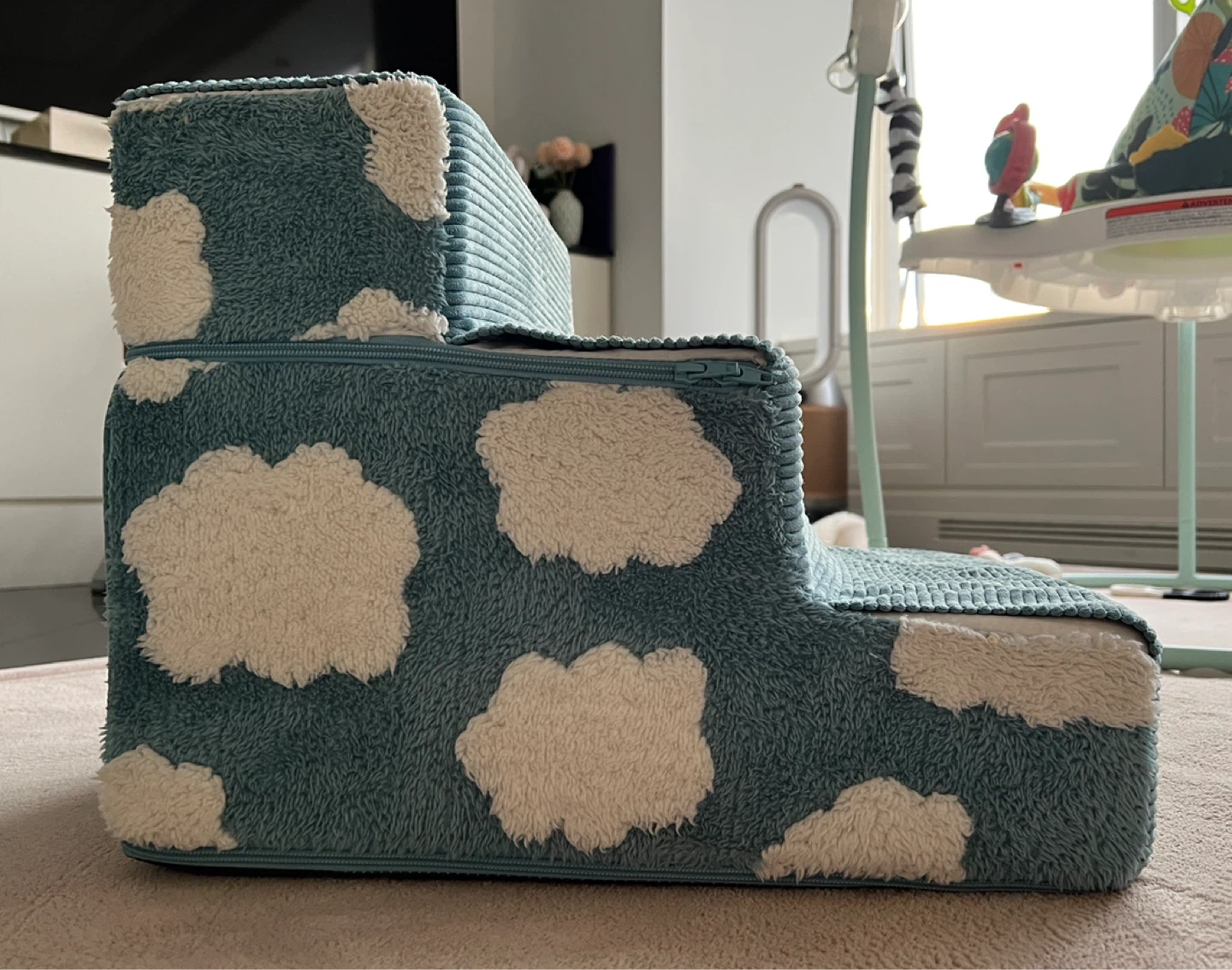 Pet Stairs- Blue Cloud Print