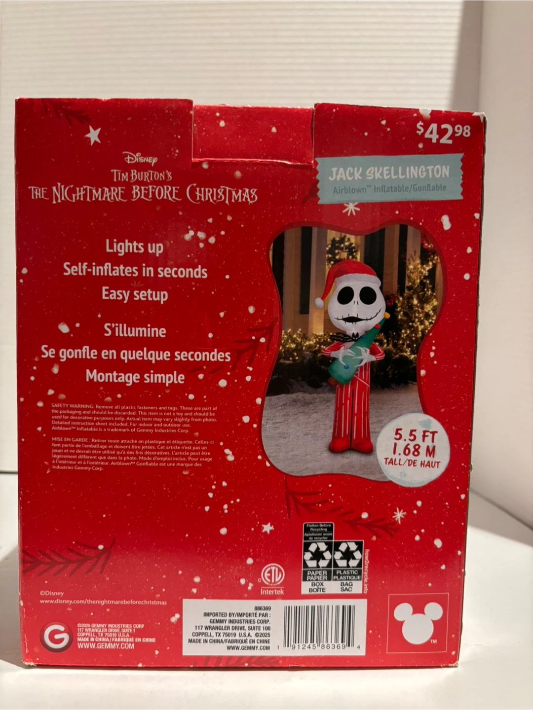 Disney Gemmy Jack Skellington Airblown Inflatable 5.5 FT - photo 3