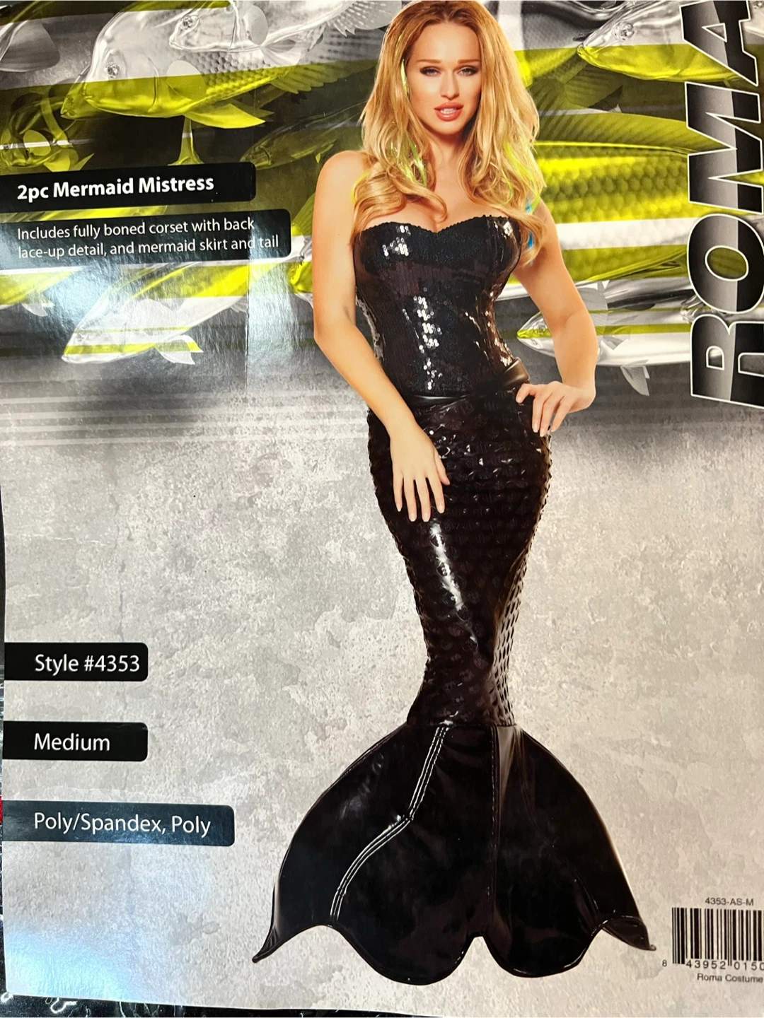 Roma Costume 2pc Mermaid Mistress Costume - Medium