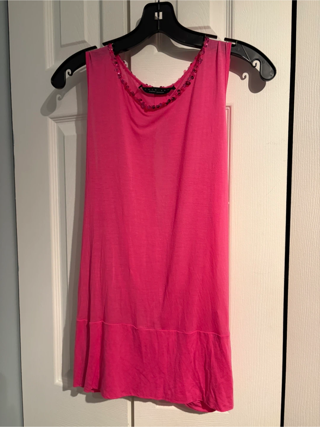 Pink Sleeveless Top with Sequin Detail
