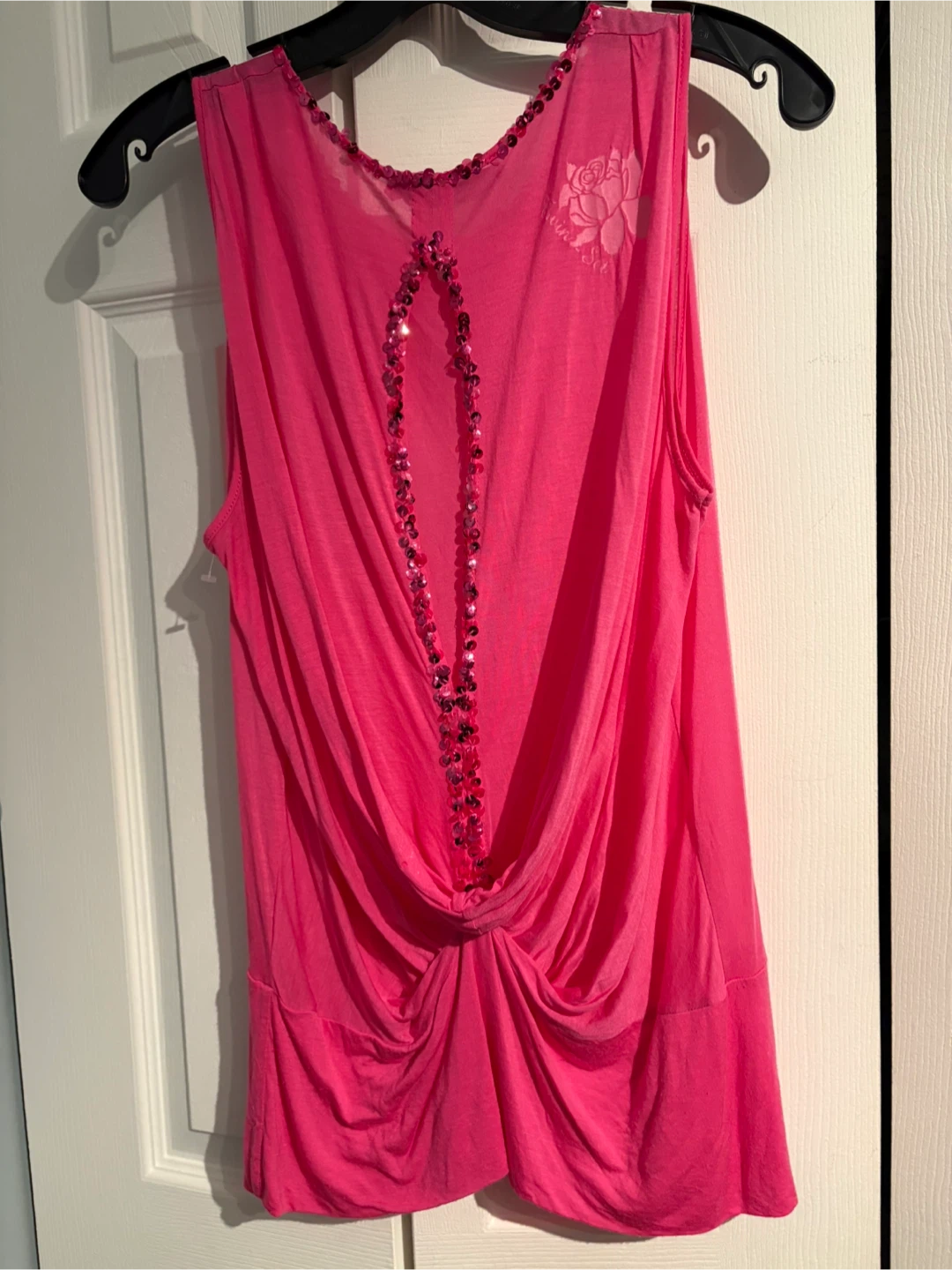 Pink Sleeveless Top with Sequin Detail - photo 2