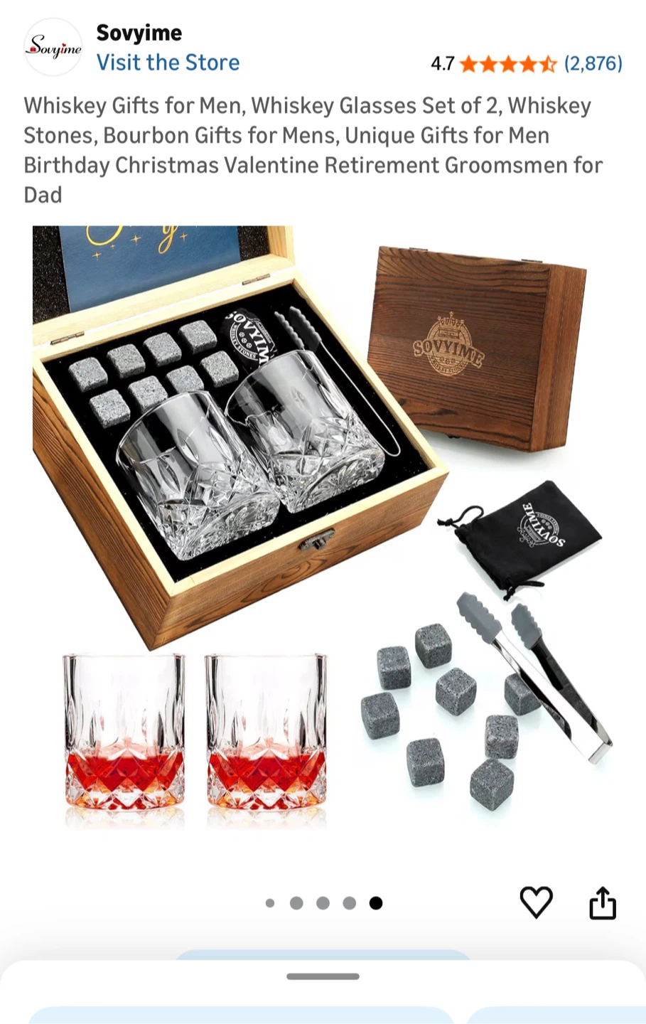 SOVYIME Whiskey Glasses Set with Stones