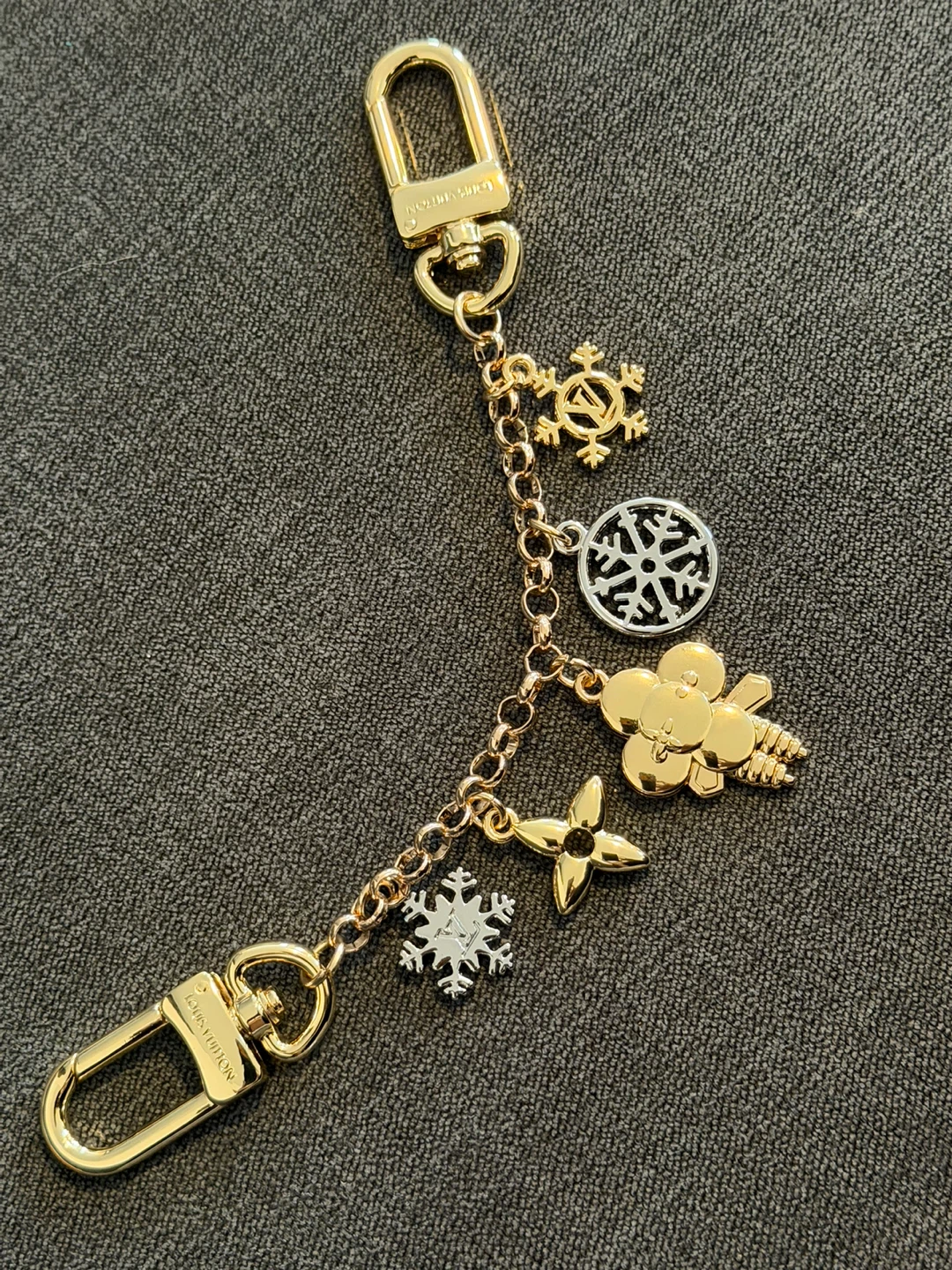 Louis Vuitton Snowman & Snowflake Charm Keychain