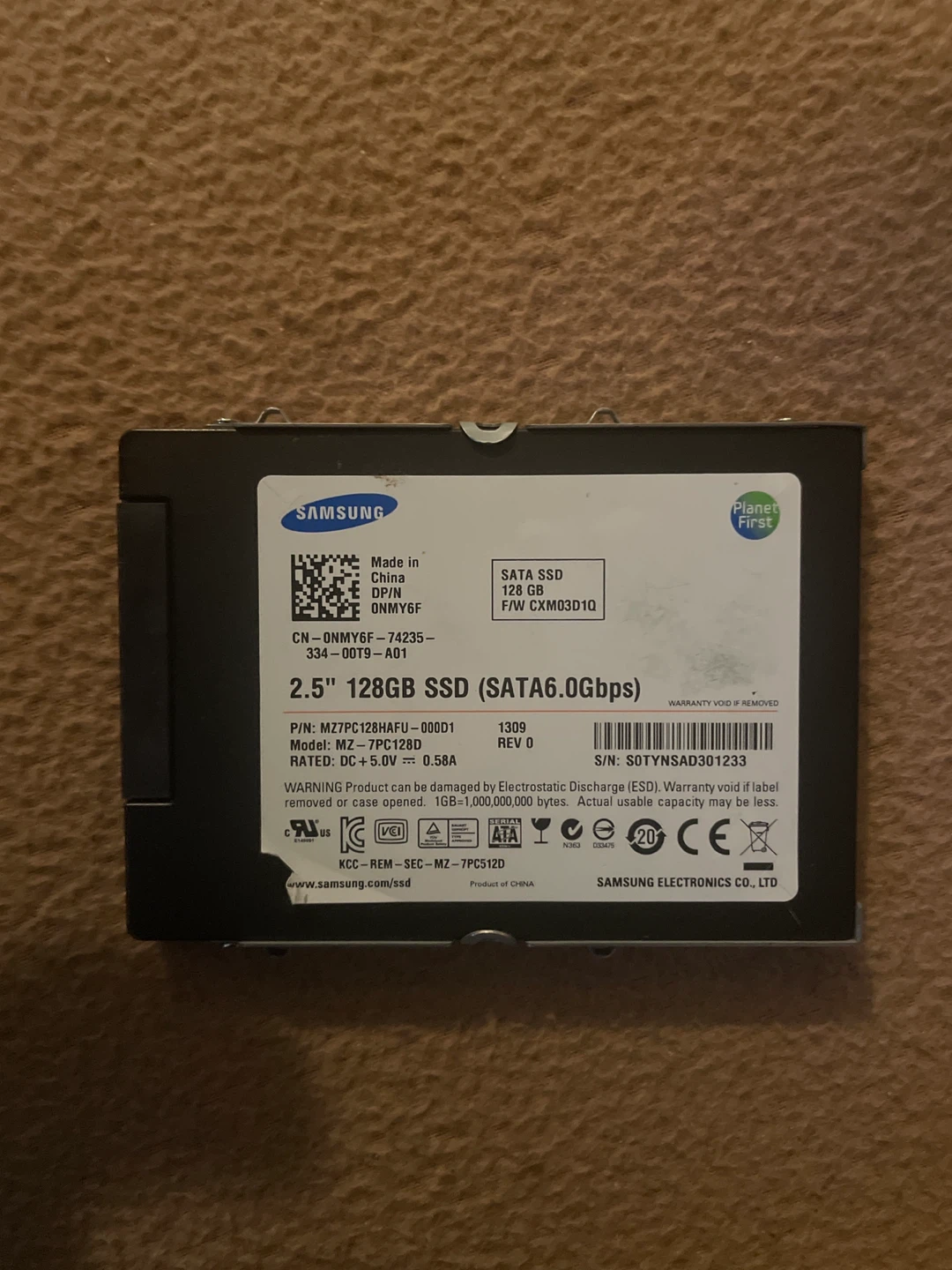 Samsung 2.5" 128GB SATA SSD MZ-7PC128D