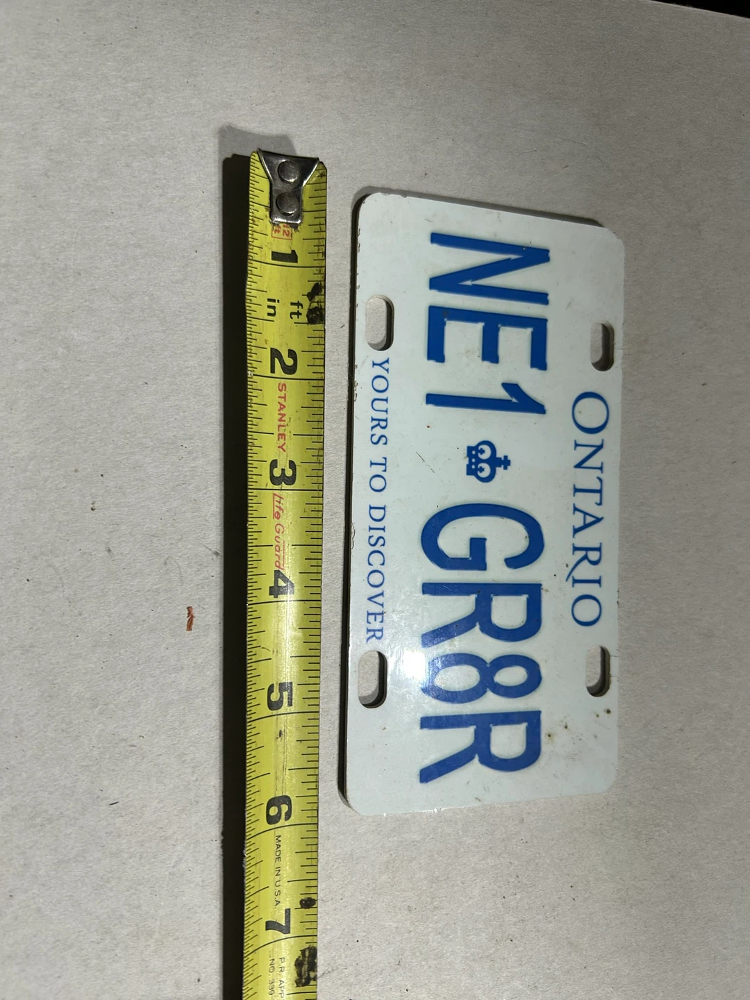 Ontario NE1 GR8R novelty license plate - photo 2