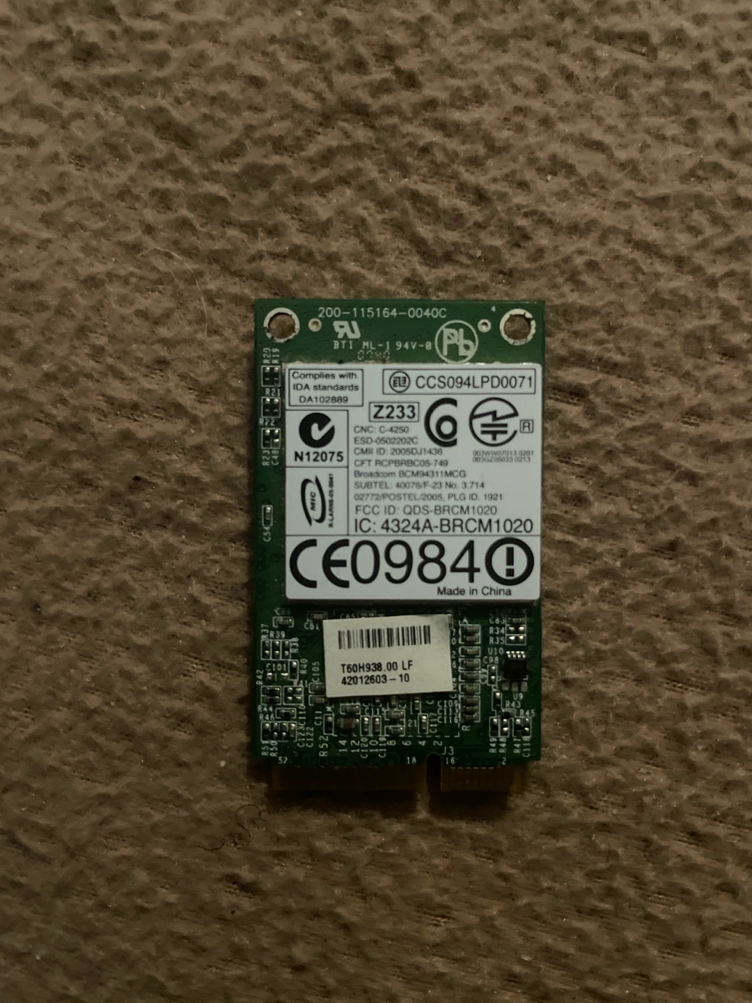 Broadcom BCM94311MCG Wireless Card