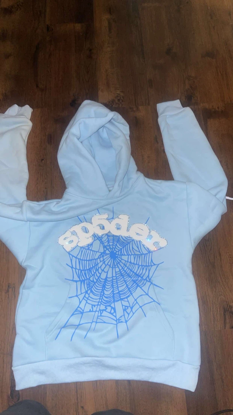 Sp5der Hoodie Light Blue Size S