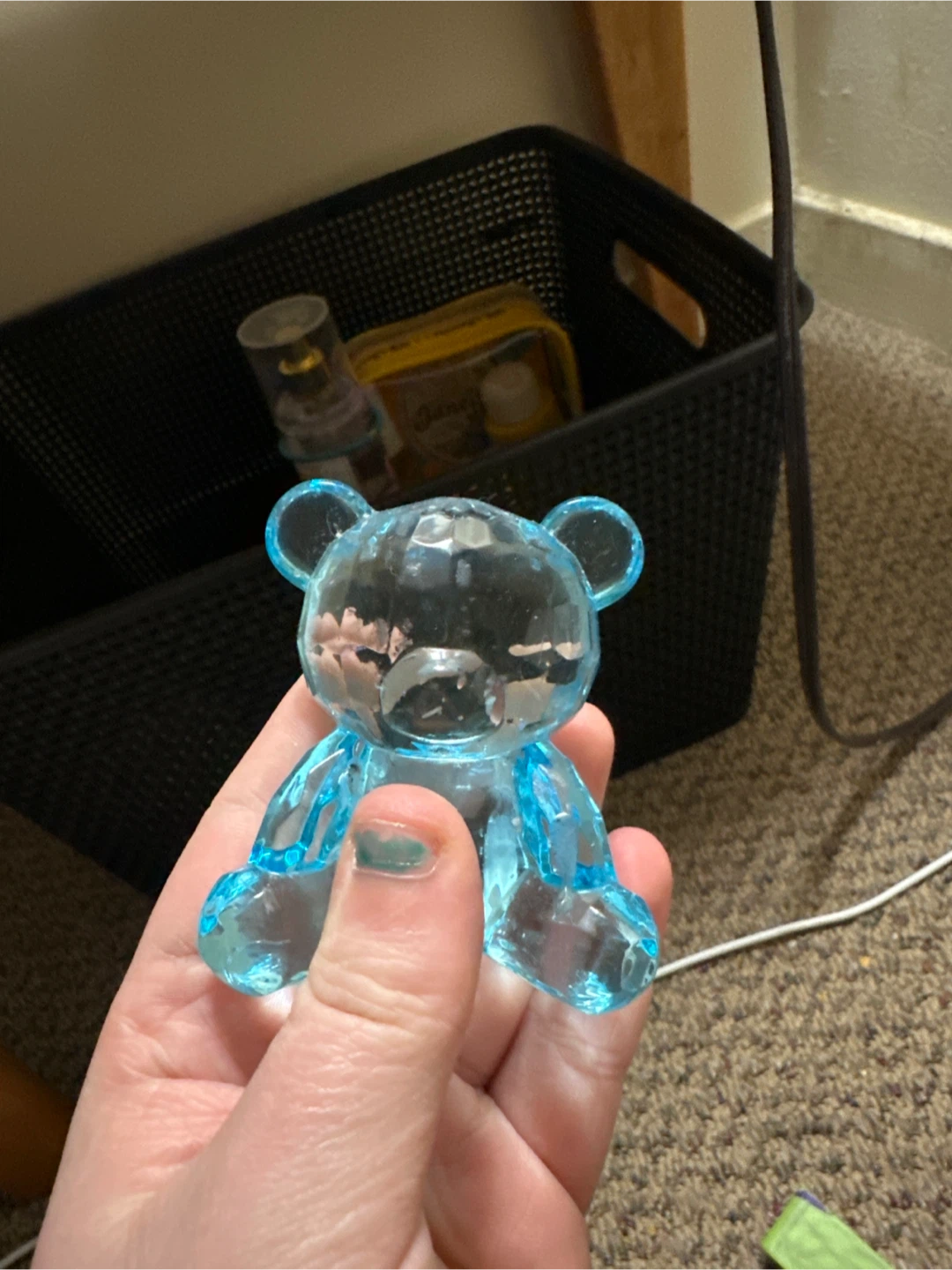 Blue Crystal Teddy Bear Figurine