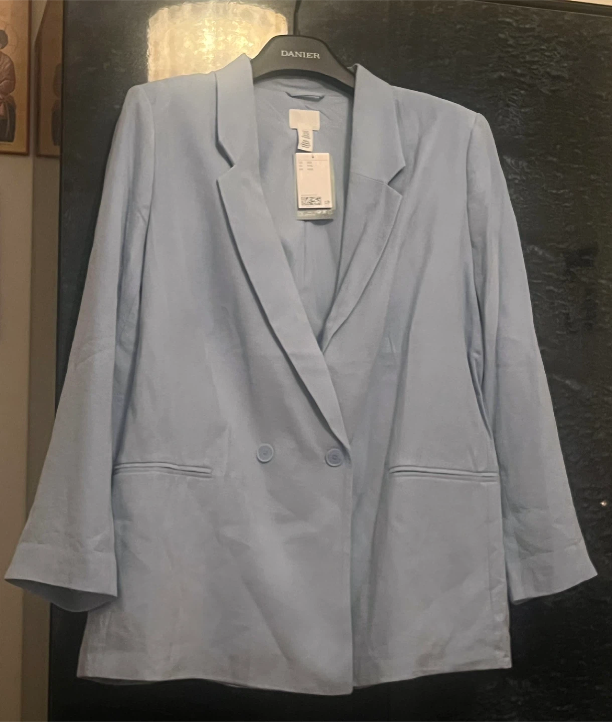 H&M Light Blue Double-Breasted Blazer