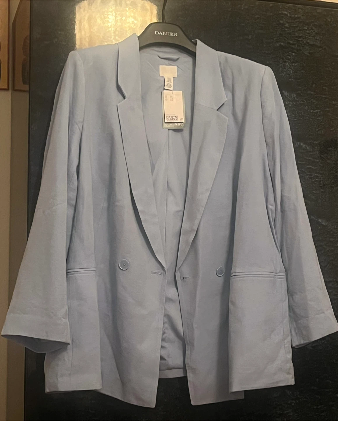 H&M Light Blue Double-Breasted Blazer - photo 3