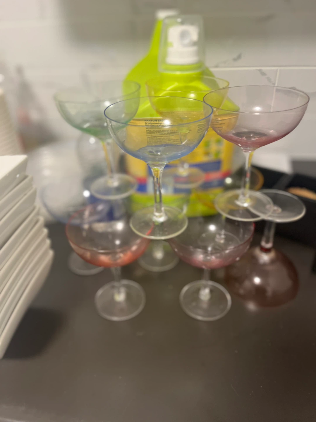 Set of 10 Coloured Coupe Glasses - photo 3