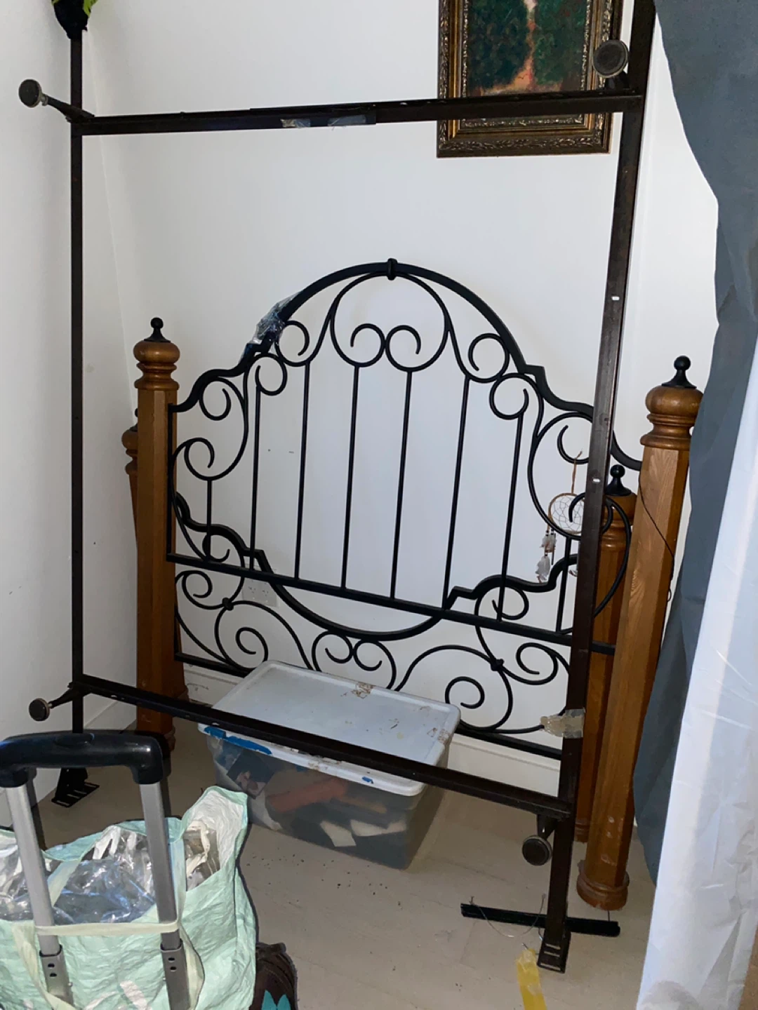 Metal and Wood Headboard