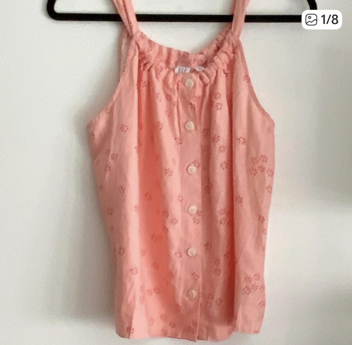 Gap linen peachy Floral Tank Top XS
