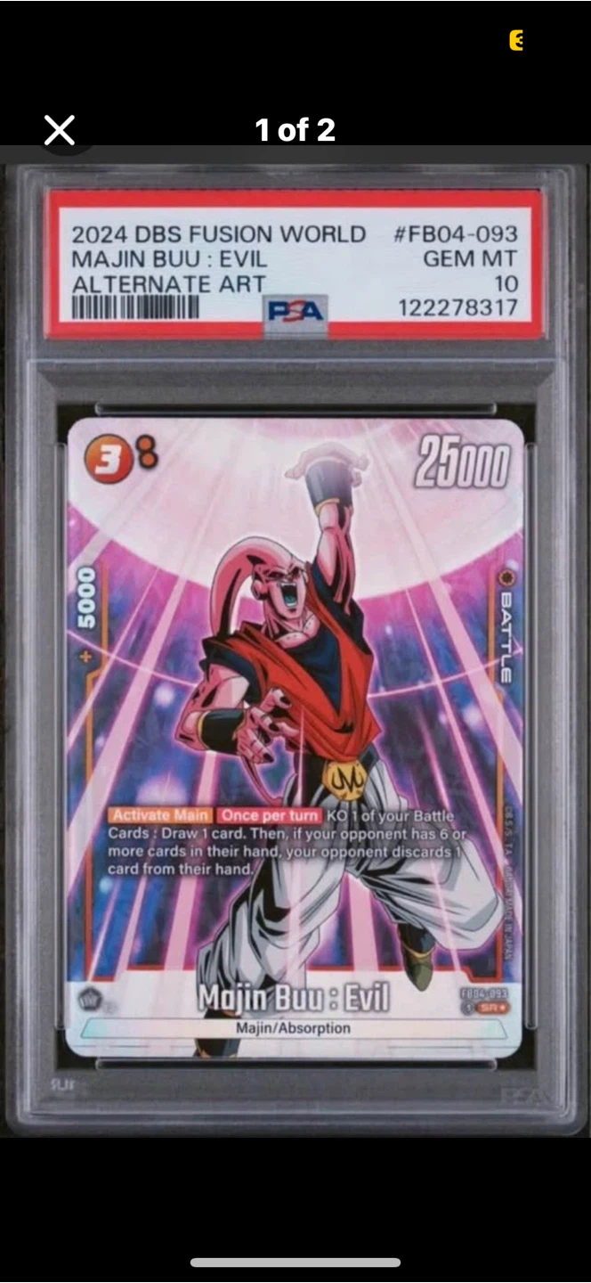 D Ball Super Card Game Majin Buu: Evil Alternate Art GEM MT 10