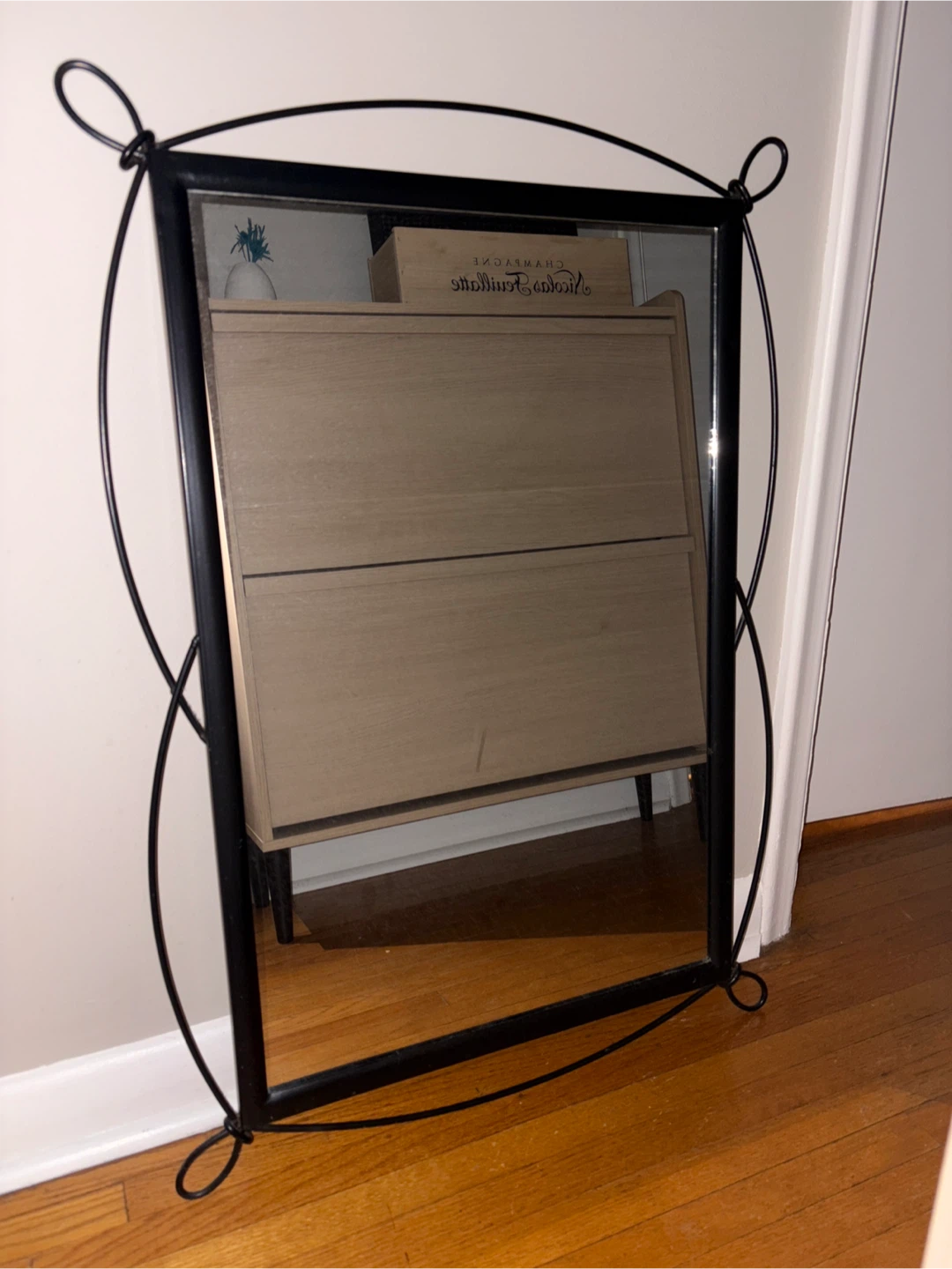 Black Metal Wire Decorative Mirror - photo 2