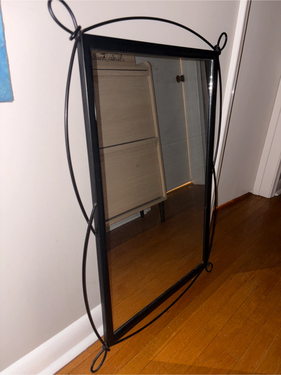 Black Metal Wire Decorative Mirror - photo 3