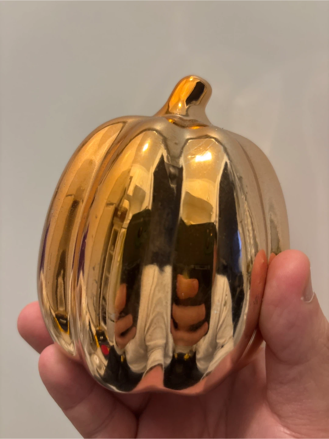Gold Ceramic Pumpkin Decoration