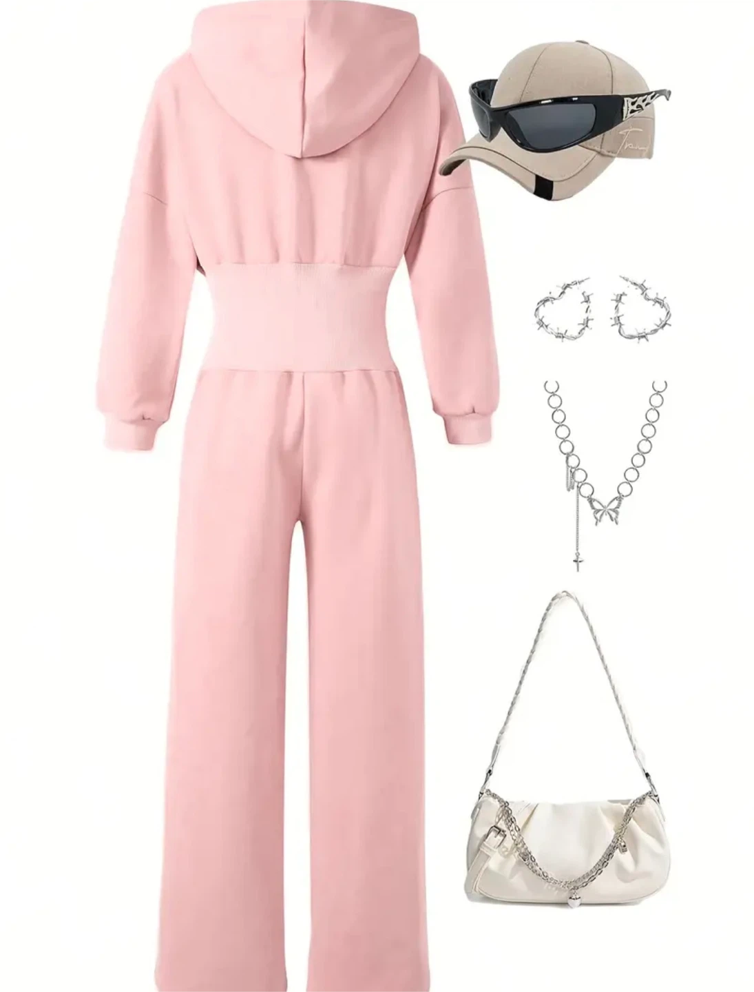 New Pink Jumpsuit Zip-Up Hoodie - photo 3