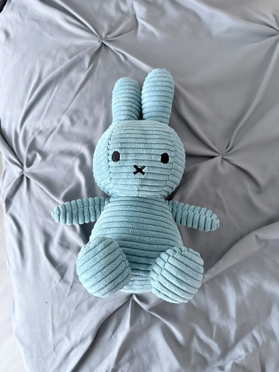 Light Blue Corduroy Bunny Plush Toy