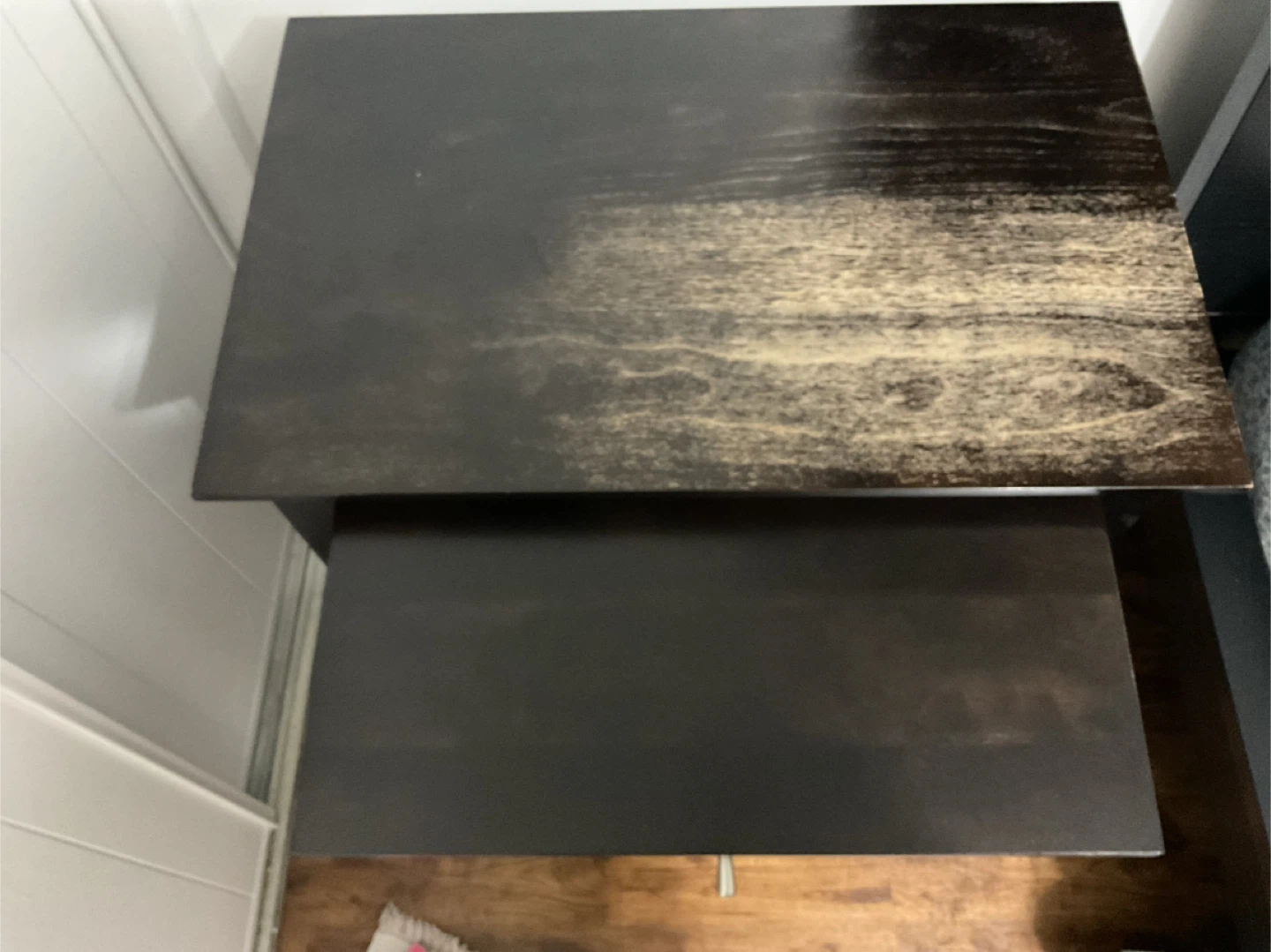 Dark Brown 2-Drawer Nightstand - photo 2