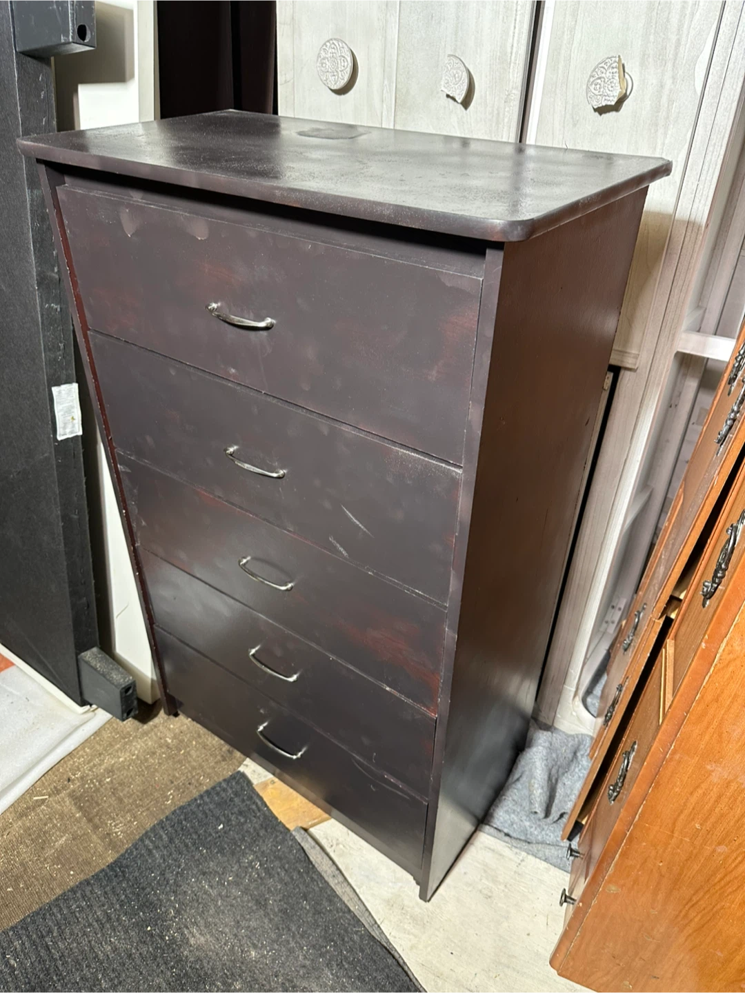 Dark Brown 5-Drawer Dresser - photo 2