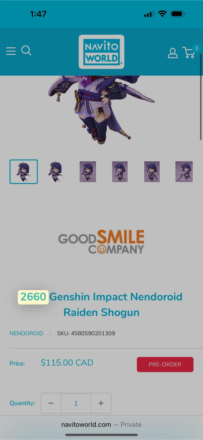 New Genshin Impact Raiden Shogun Nendoroid #2660 Figure - photo 3