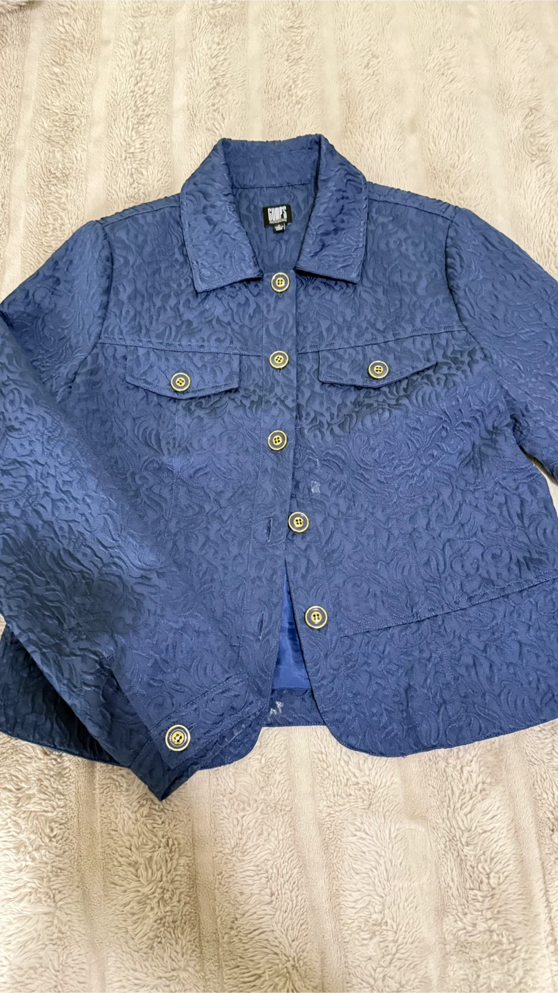 Navy Textured Jacket