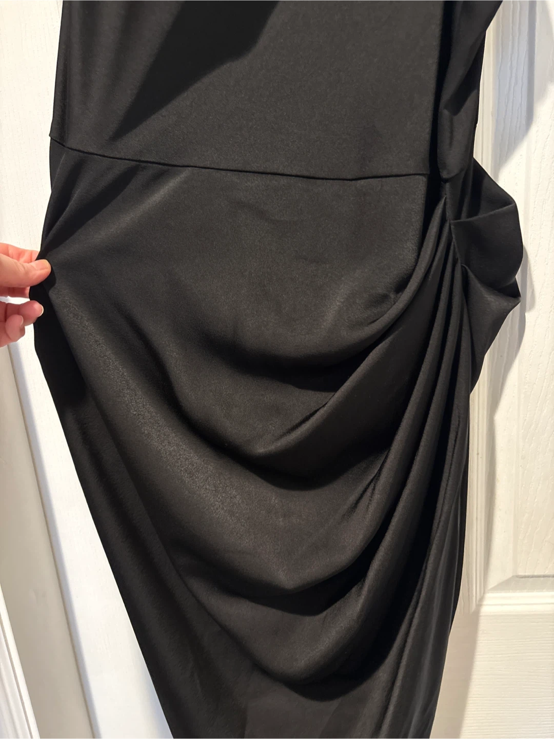 Black Ruched Midi  dress size 1xl - photo 4