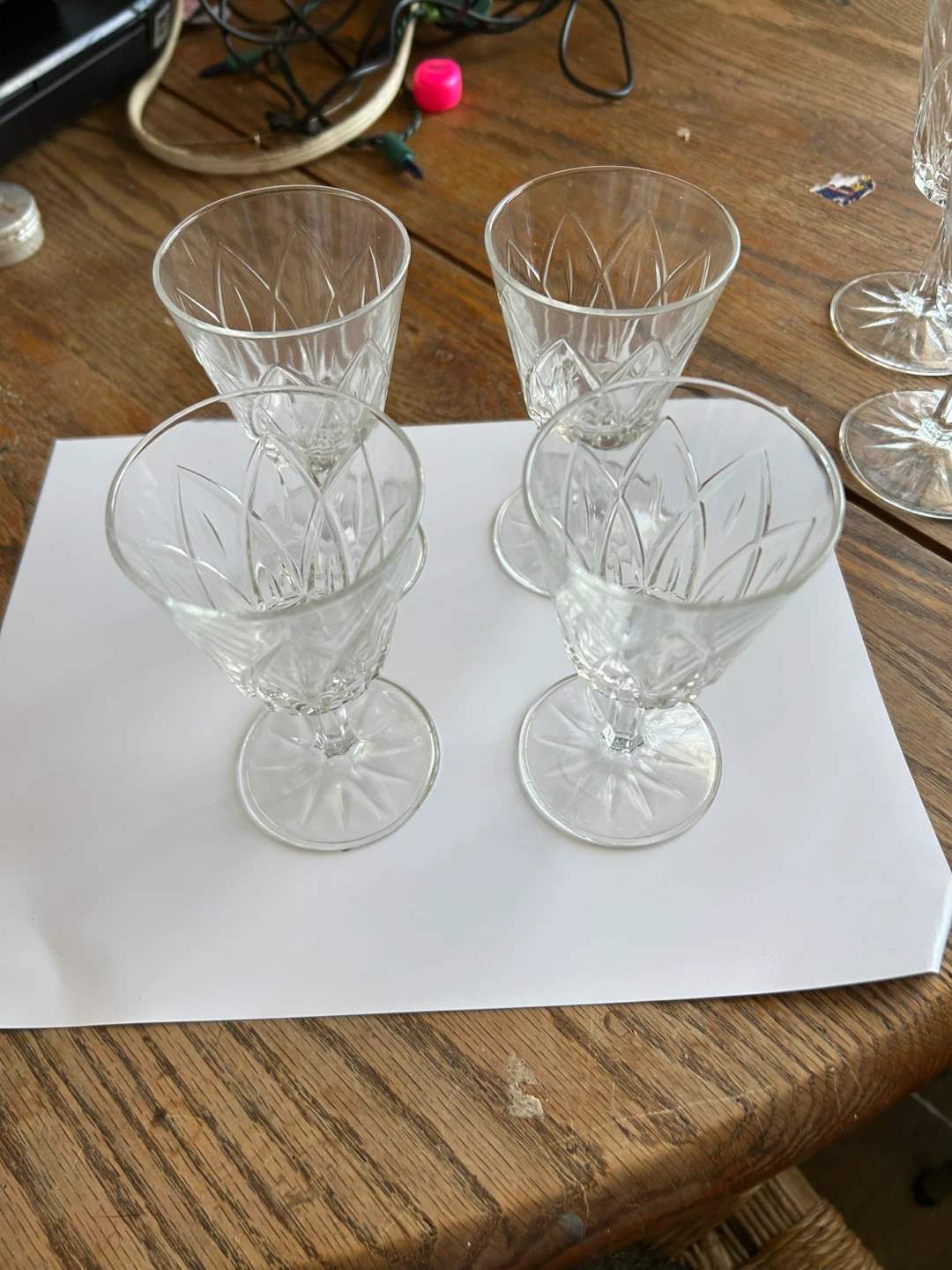 Set of 4 Cut Crystal Glasses