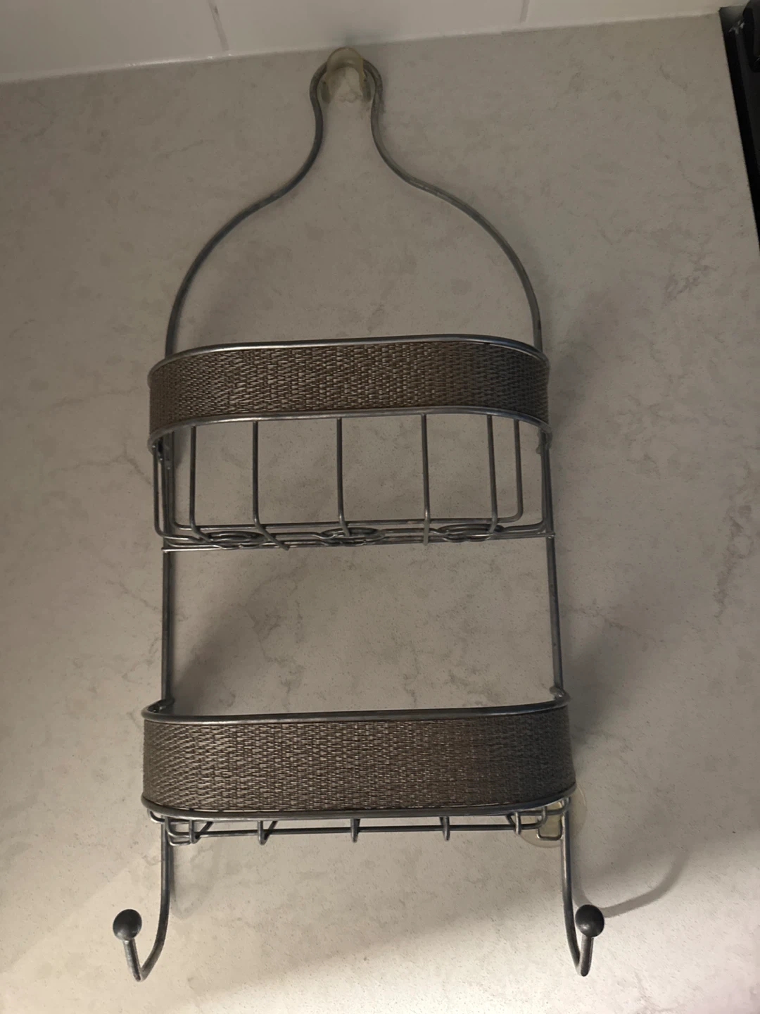 Two-Tiered Shower Caddy with Hooks
