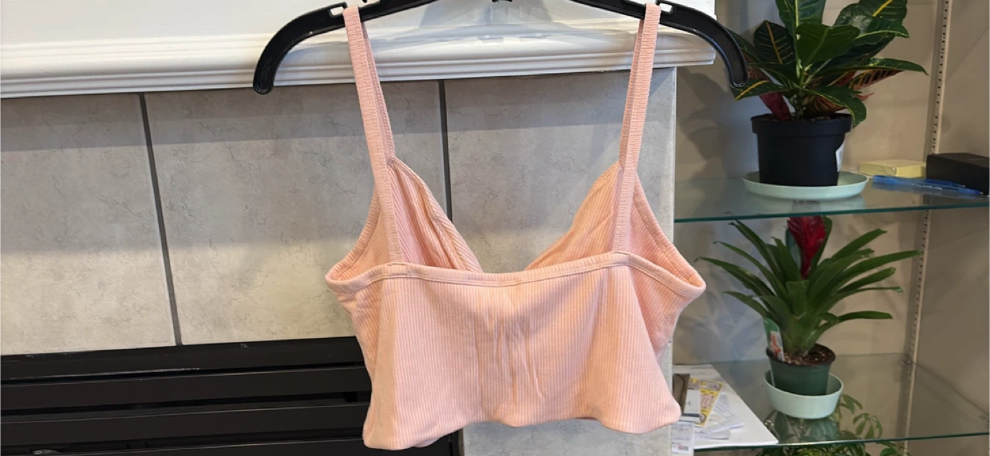 Wilfred Pink Ribbed Twist Front Crop Top - photo 2