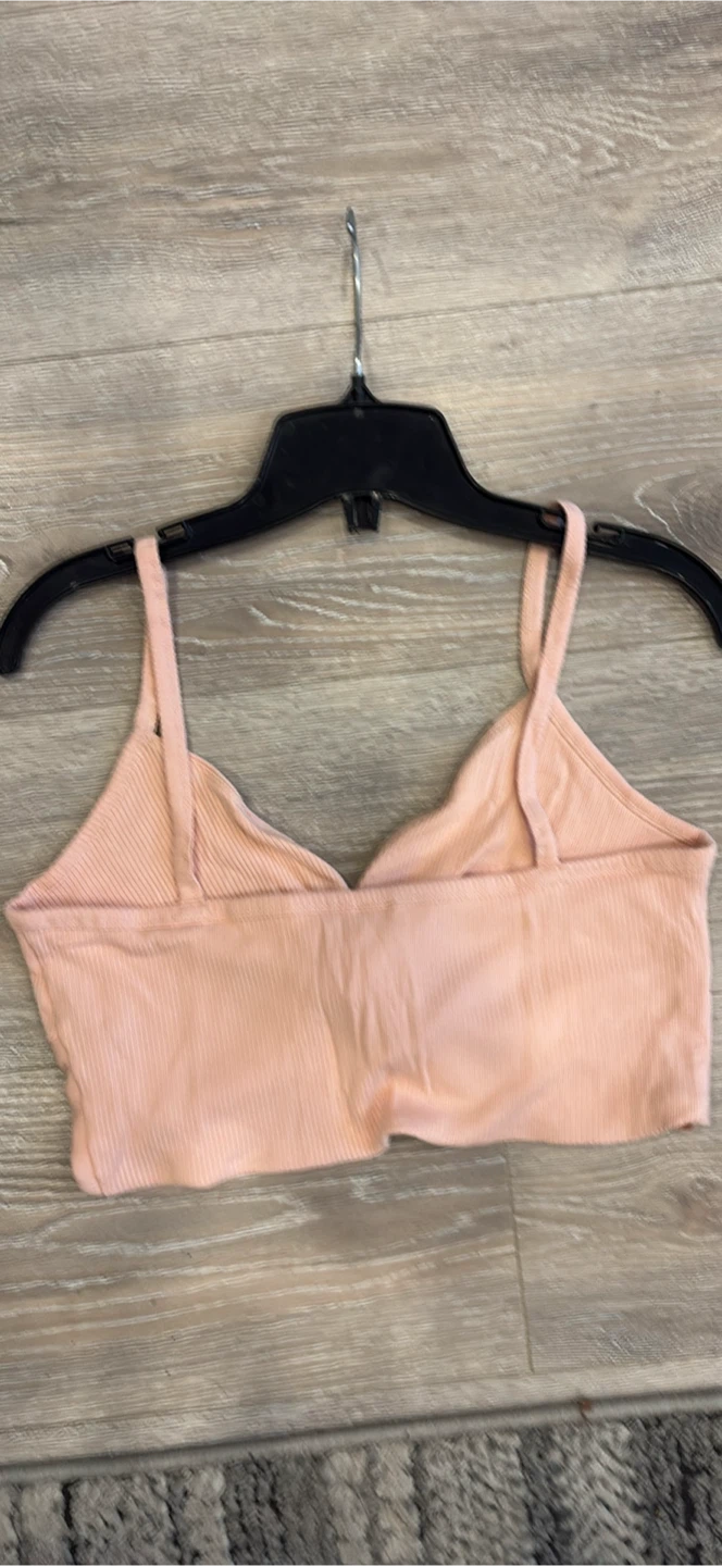 Wilfred Pink Ribbed Twist Front Crop Top - photo 3
