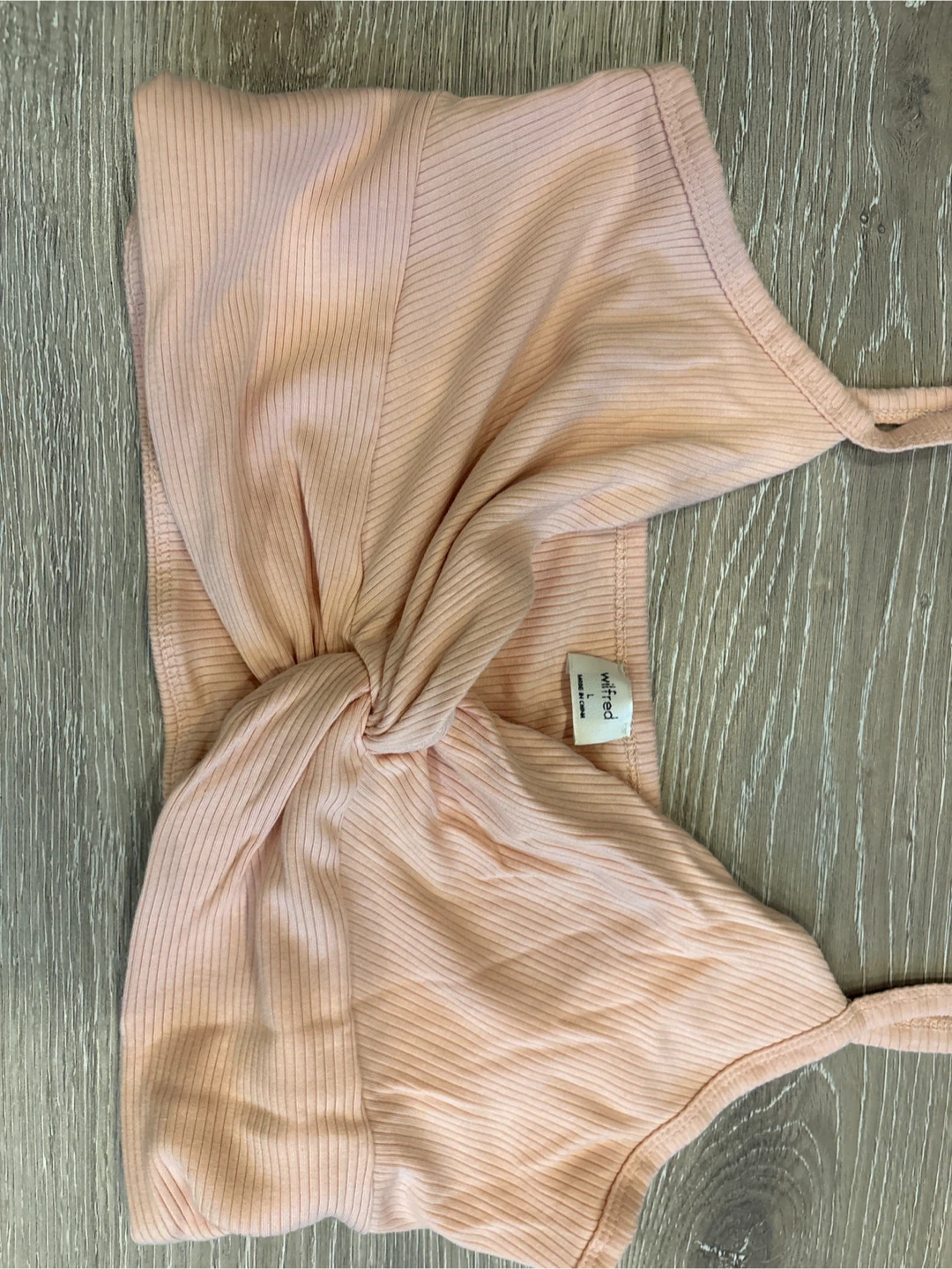 Wilfred Pink Ribbed Twist Front Crop Top - photo 4