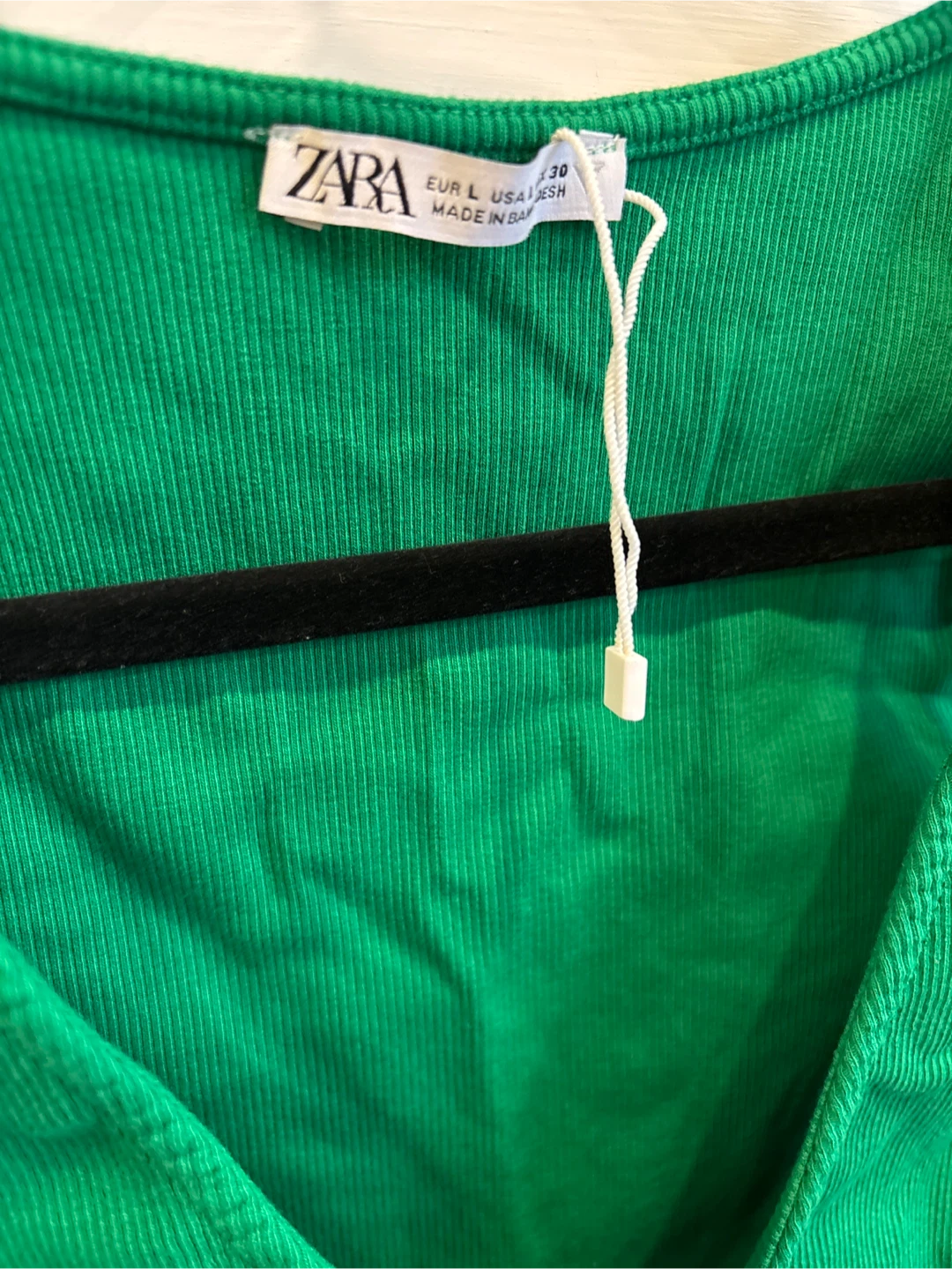 ZARA Green Ruched Crop Top - Size L - photo 4