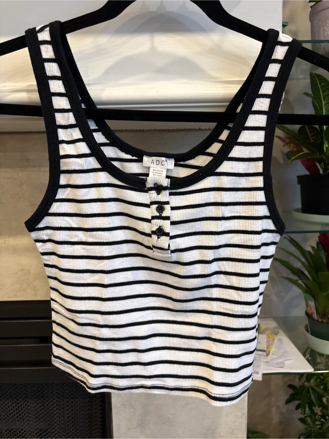 ADC Striped Ribbed Crop Tank Top - Medium - photo 4