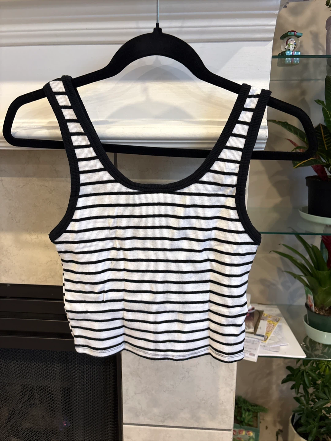 ADC Striped Ribbed Crop Tank Top - Medium - photo 2
