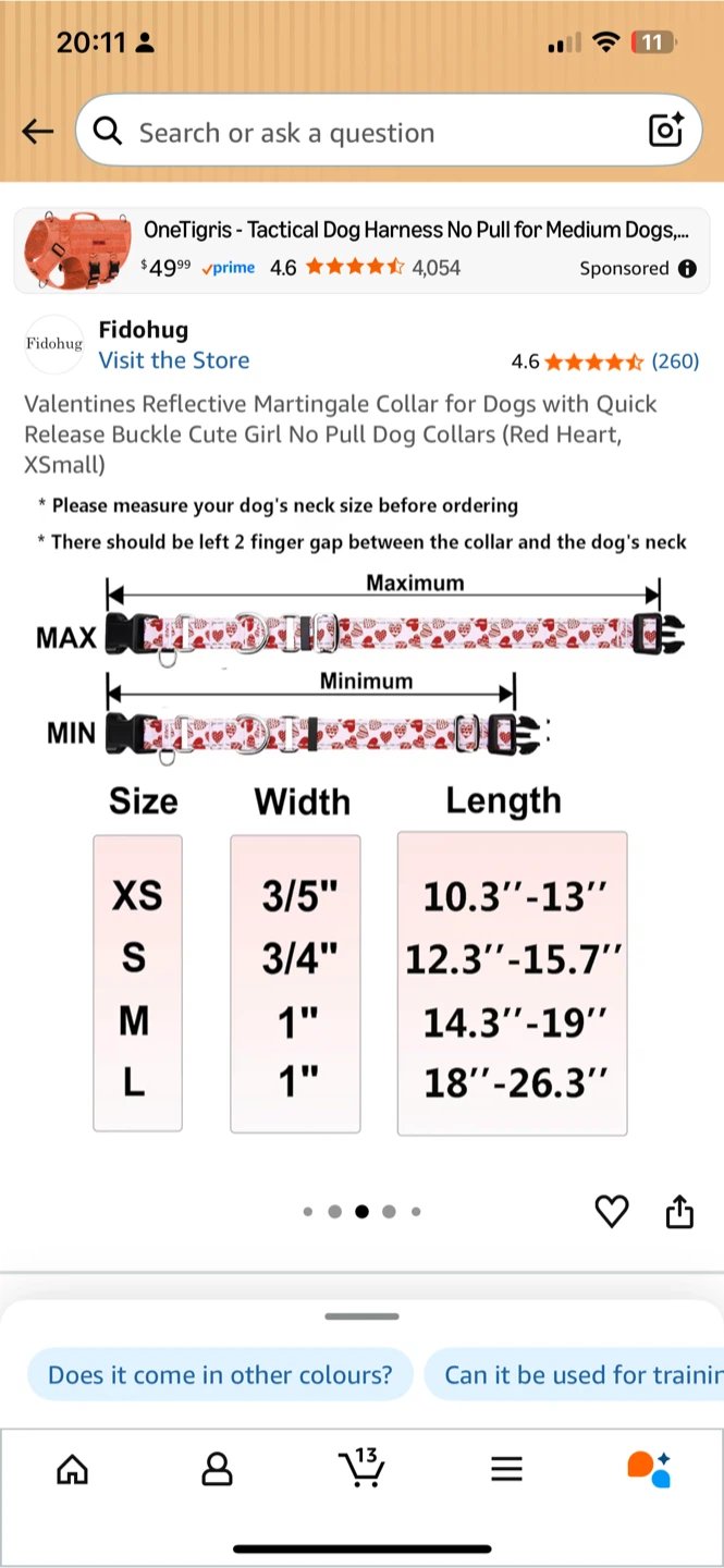 DogWong Red Heart Dog Collar - XSmall - photo 2