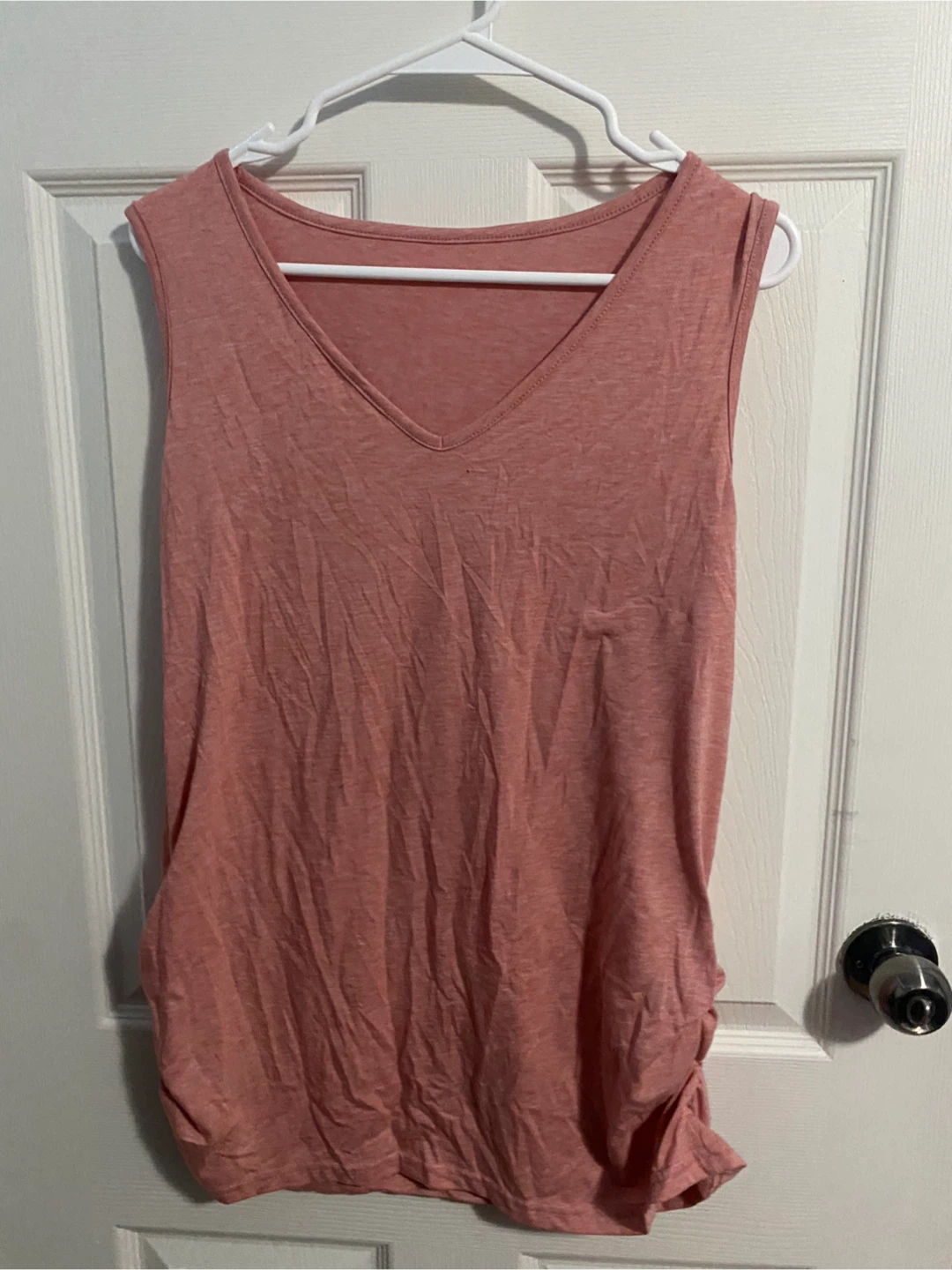 Pink Sleeveless V-Neck Tank Top