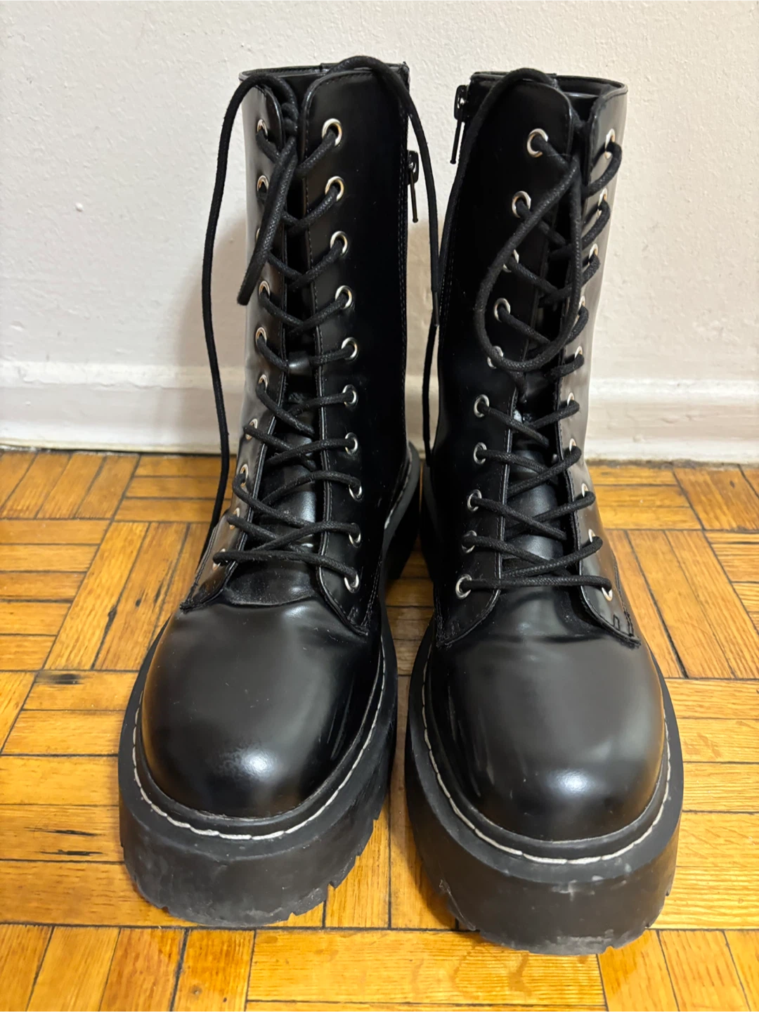 H&M Black Platform Combat Boots