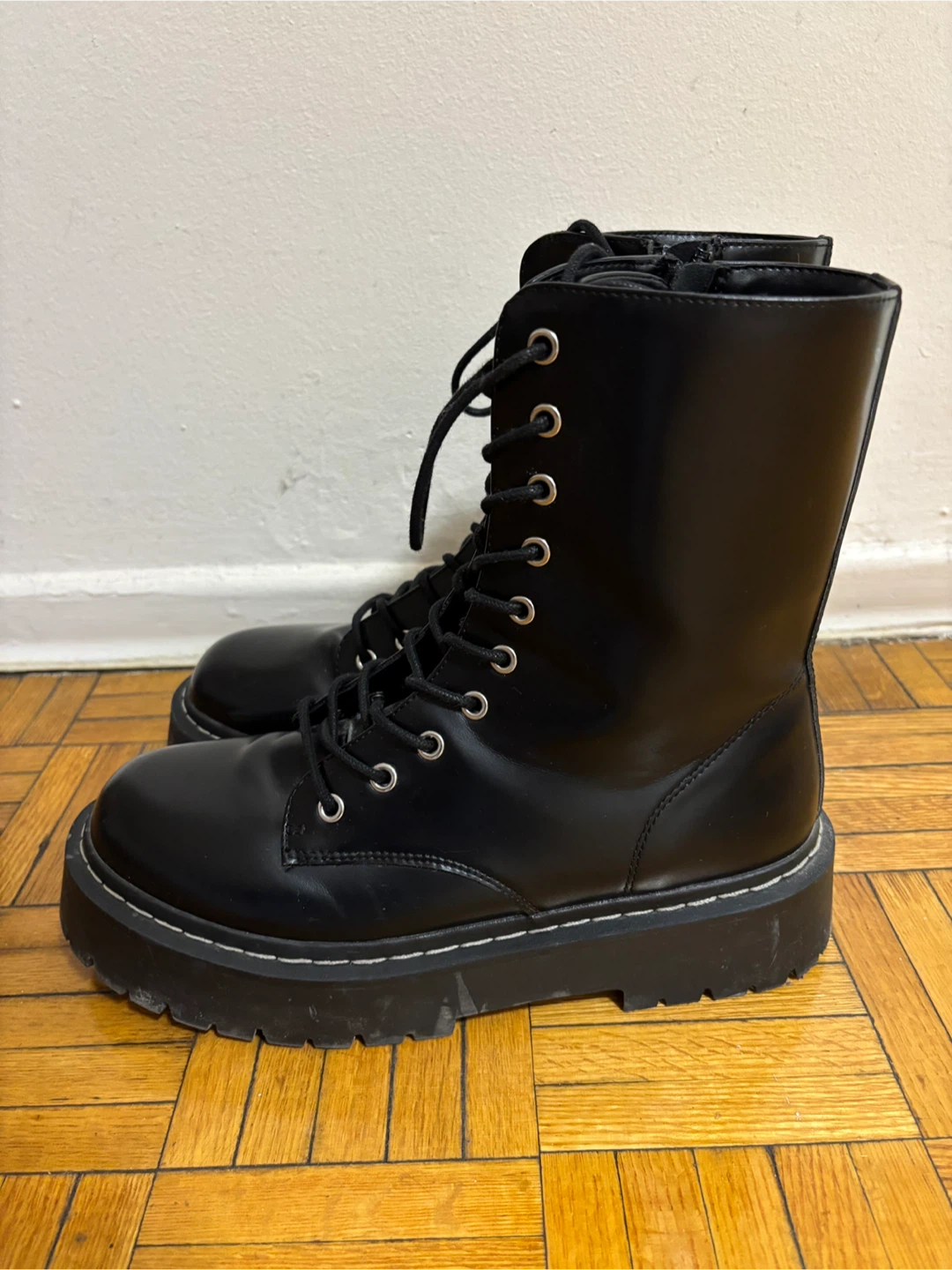 H&M Black Platform Combat Boots - photo 2